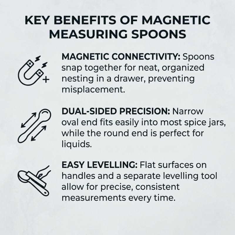 Spring Chef Stainless Steel Magnetic Measuring Spoons Set