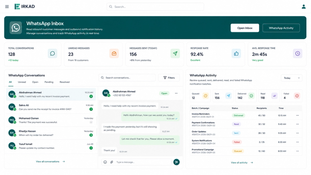 WhatsApp — Irkad Retail