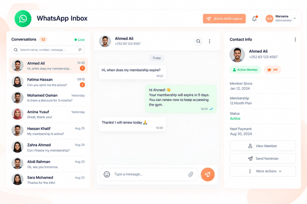 WhatsApp — Irkad Gym