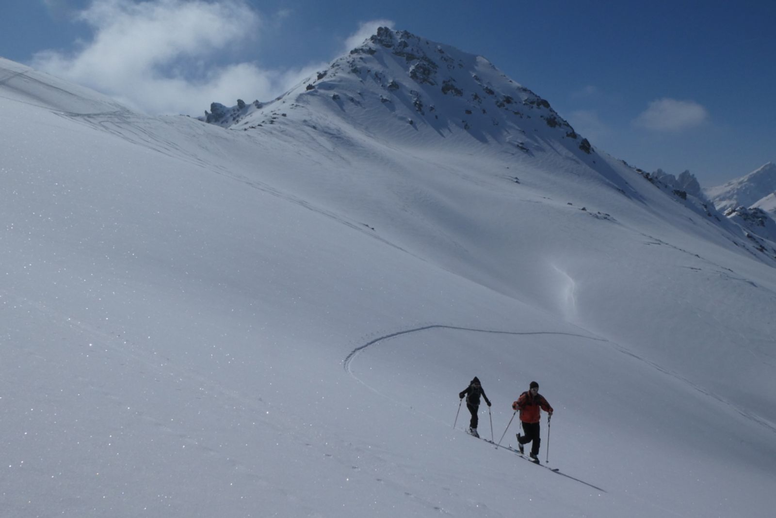 Ski Touring on Red Soil - Toward La Pissine - Ascent