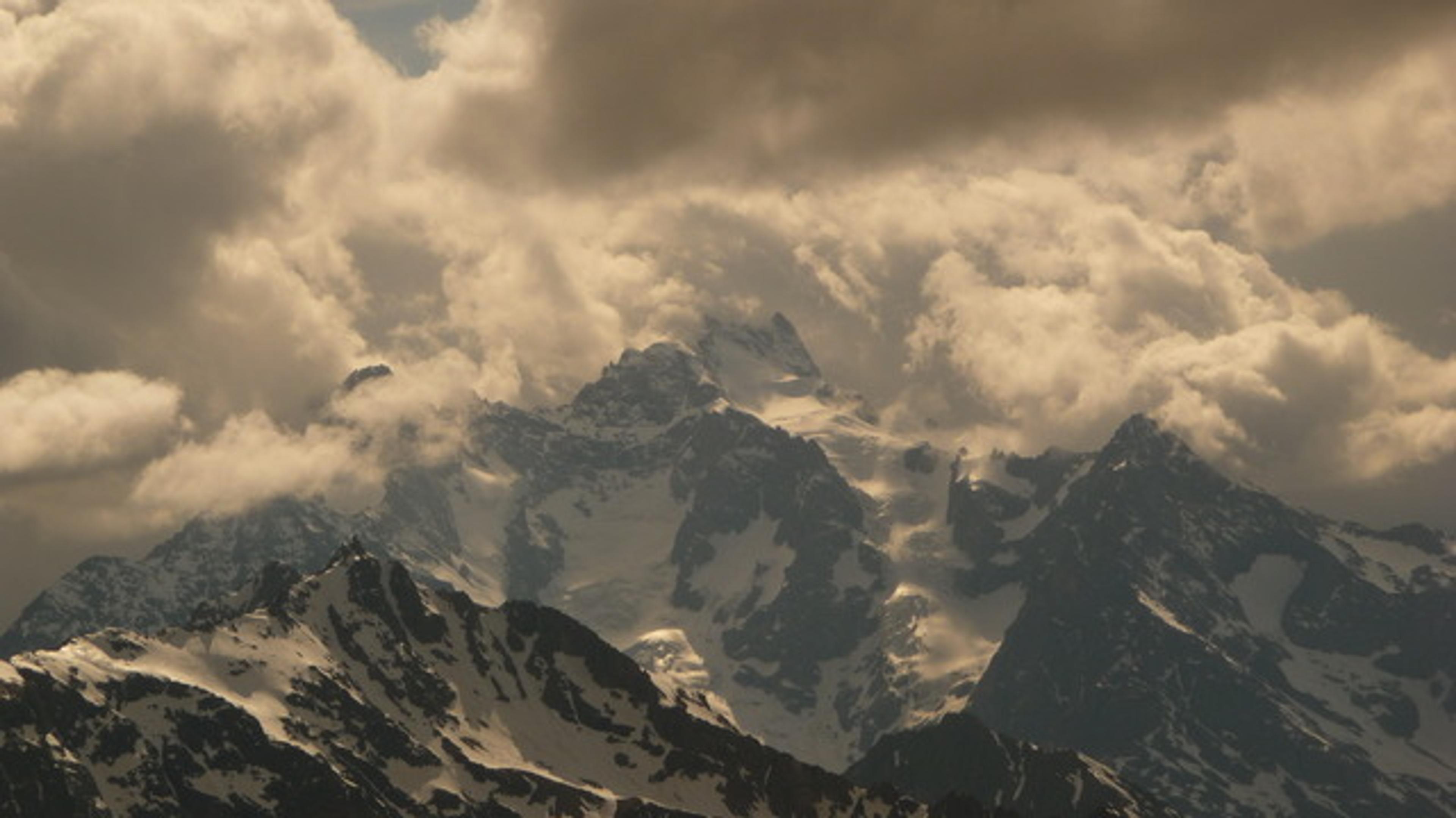 Nuages spectaculaires sur la meije