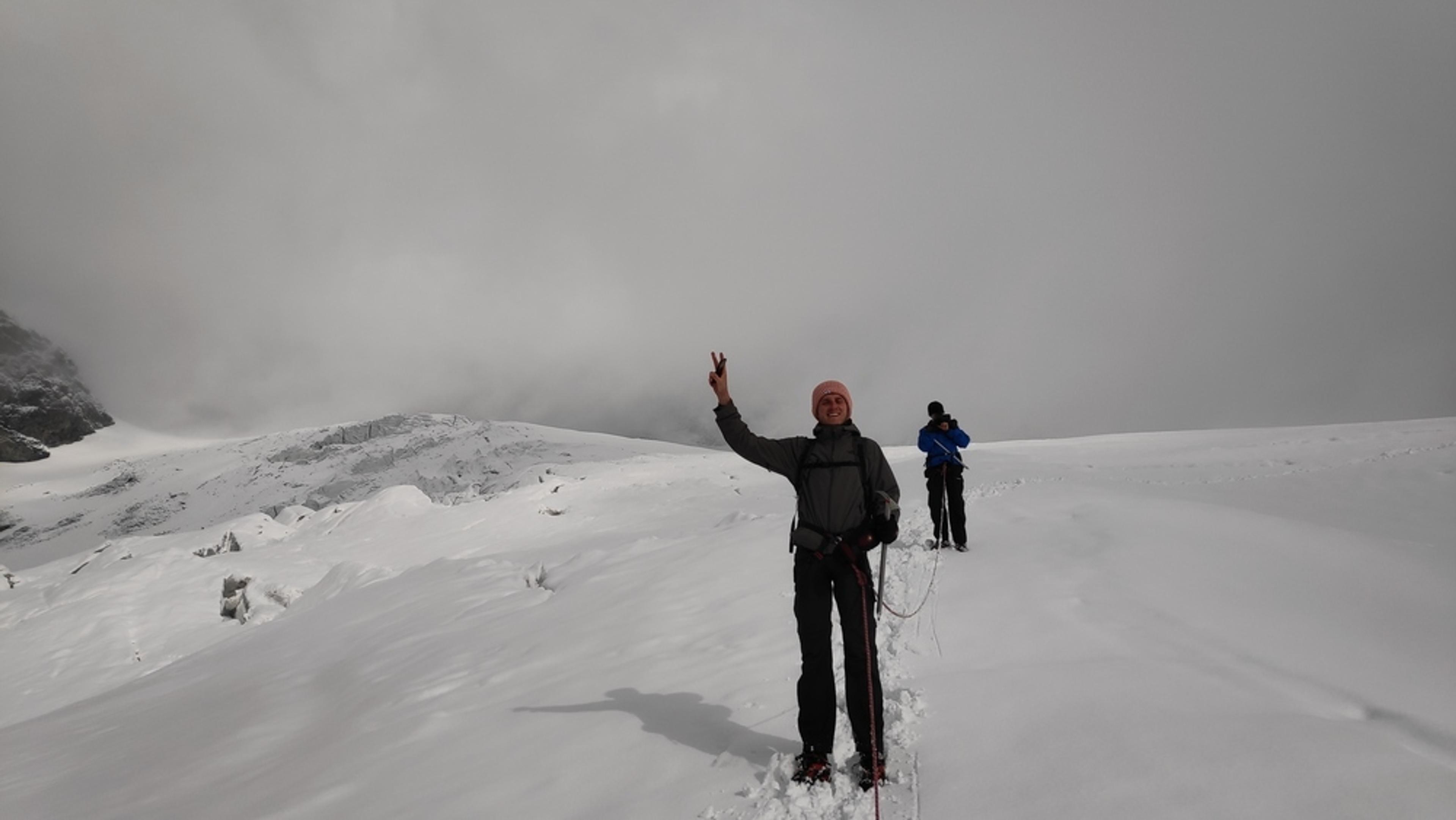 Pic d'Arsine - Pim et Jelle sur le Glacier