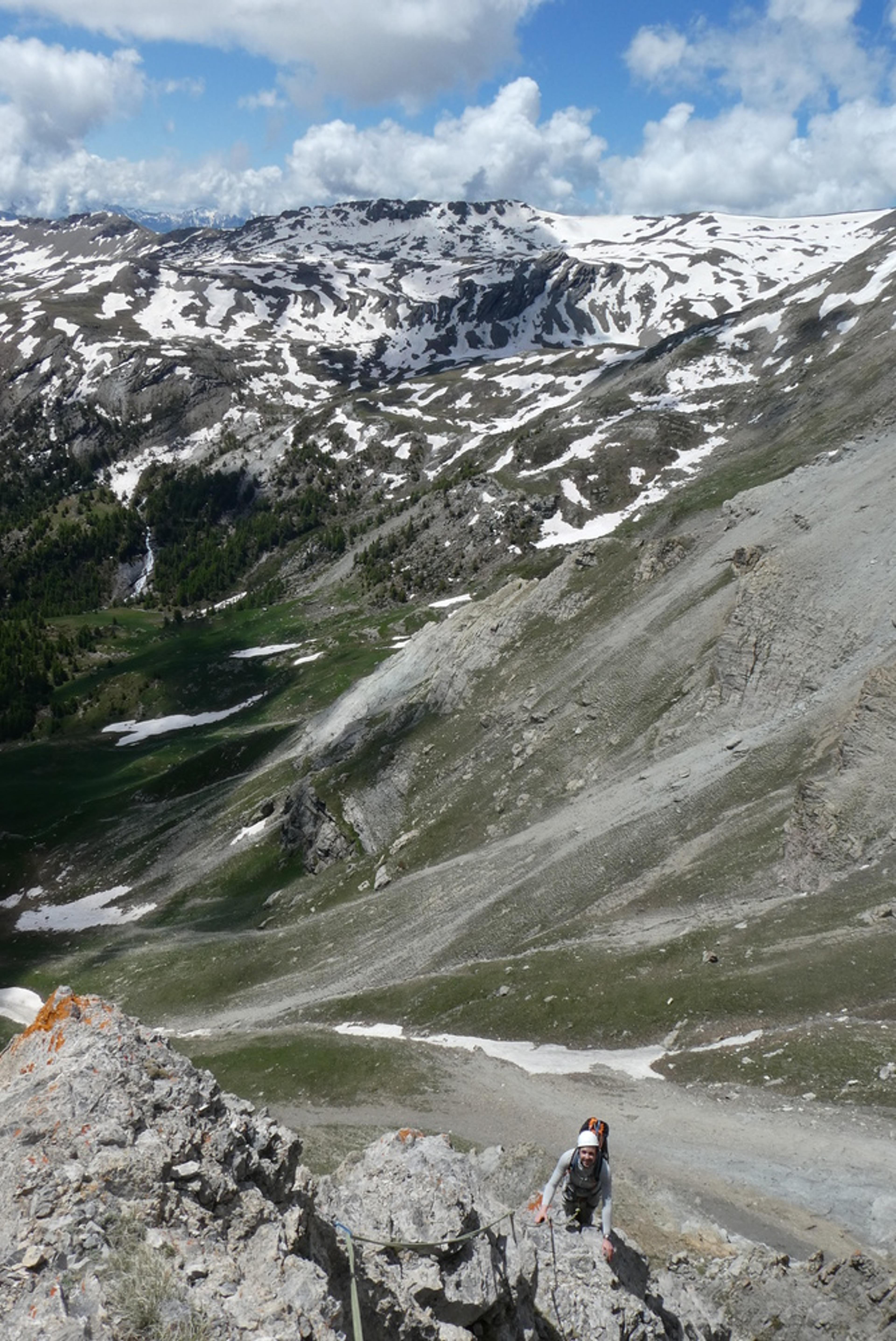 arete sud tete de gaulent - Nico et la neige derrière