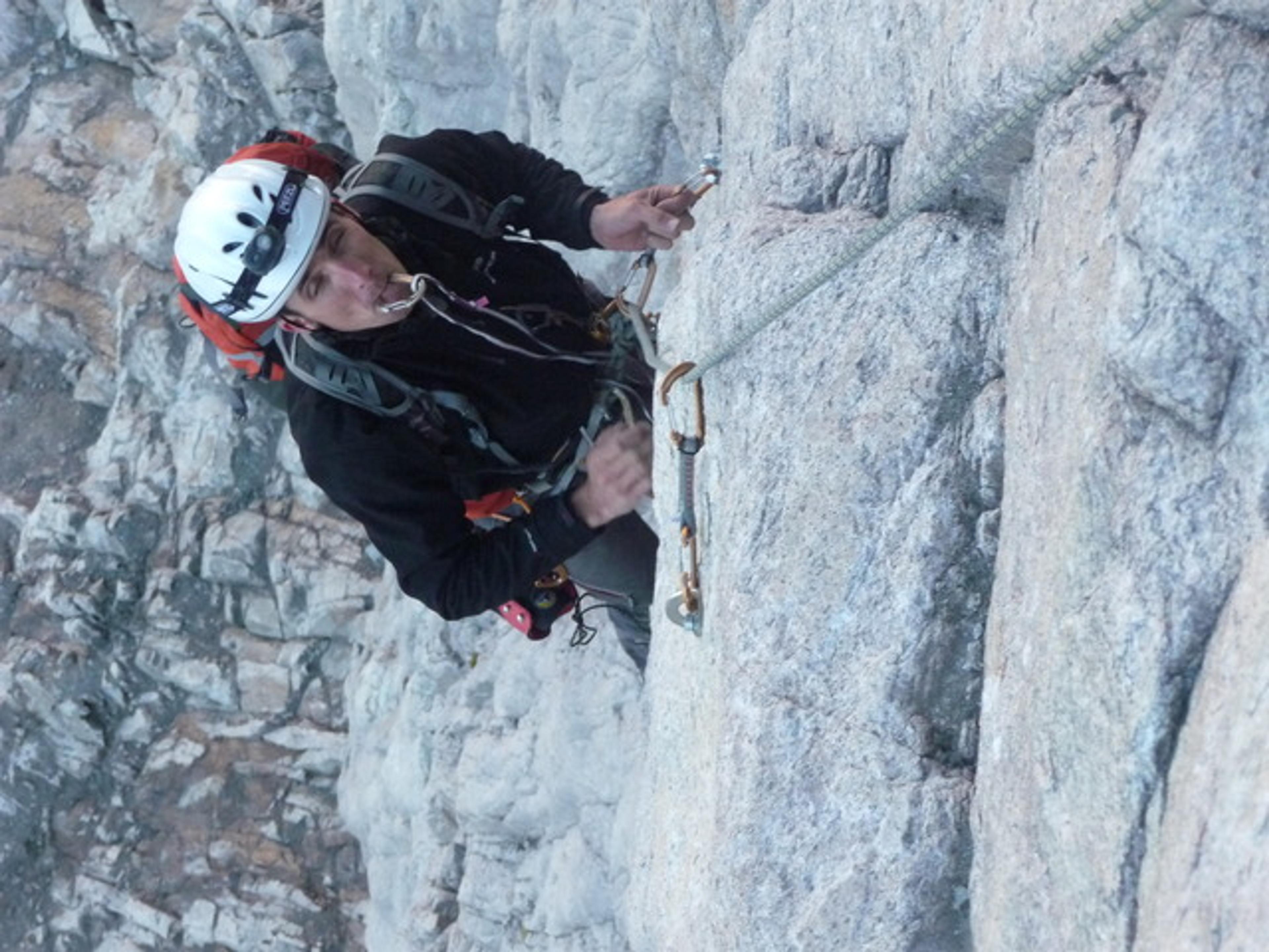 Raph dans le bas de Mitchka, Meije