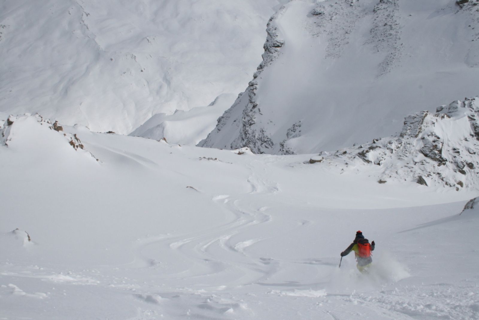 Hors-piste à Saint-Véran - Couloir de Chateaurenard - L'entrée du couloir