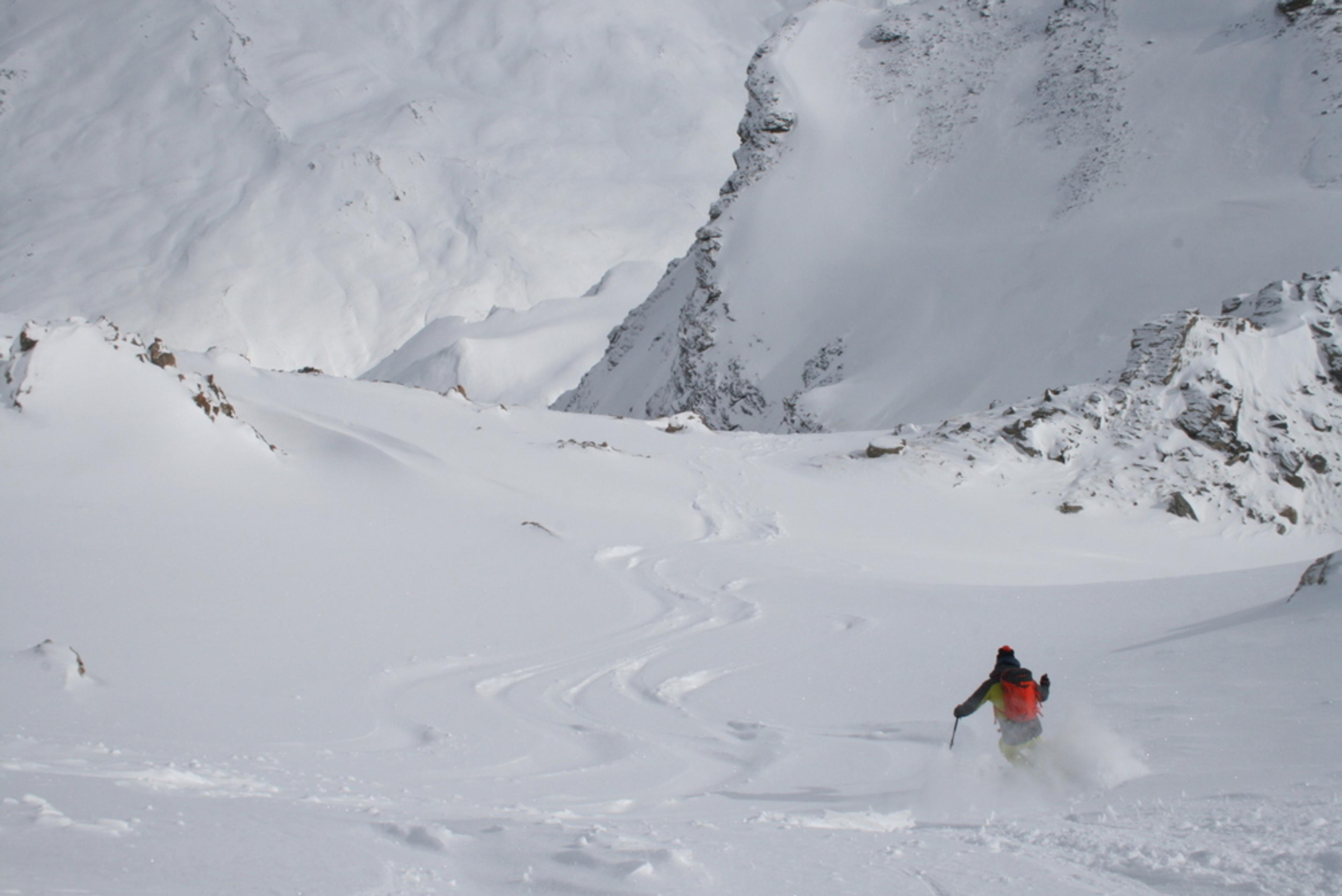 Hors-piste à Saint-Véran - Couloir de Chateaurenard - L'entrée du couloir