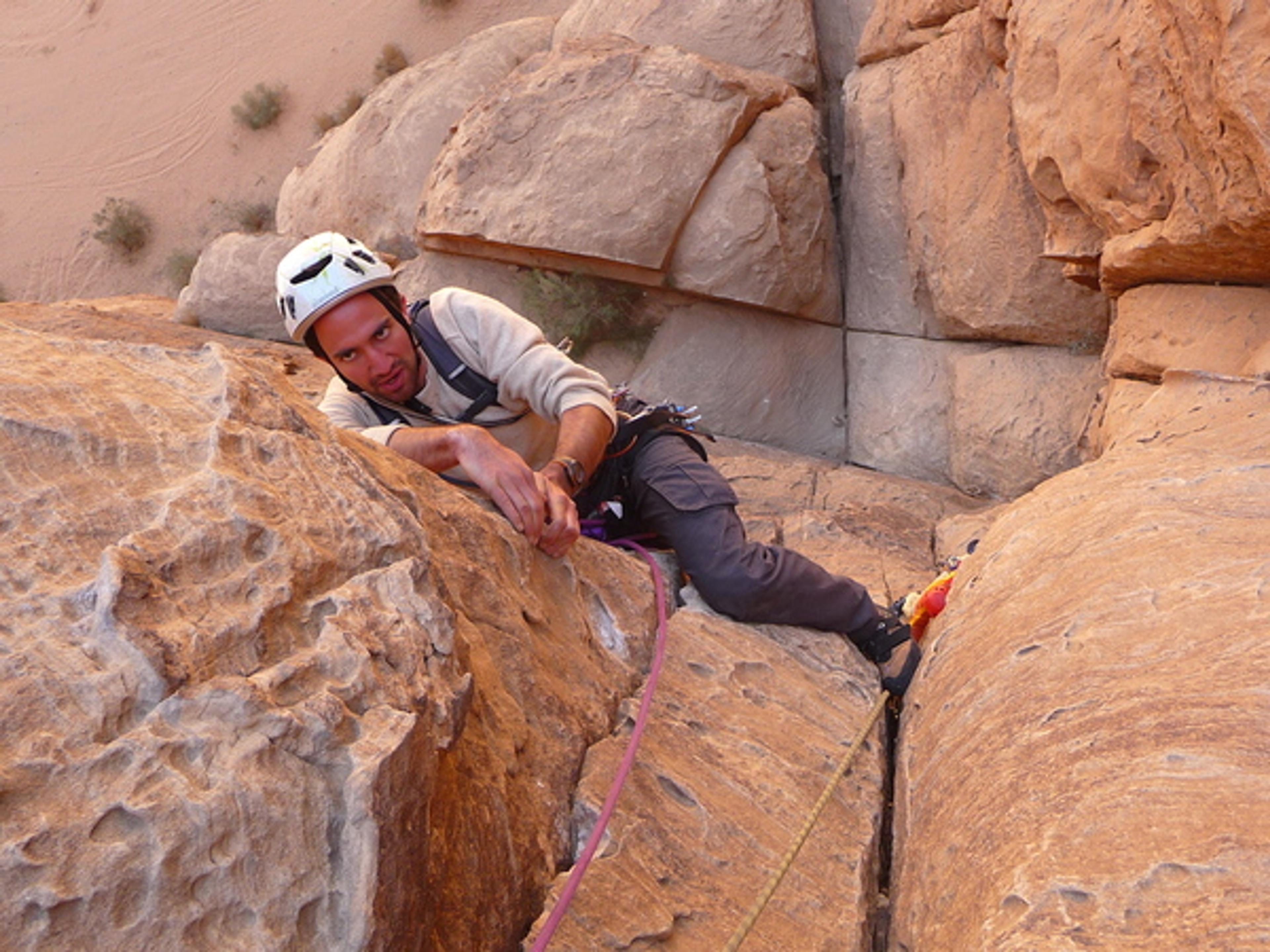 Rum - Merlin's wand - Surplomb de la 3ème longueur