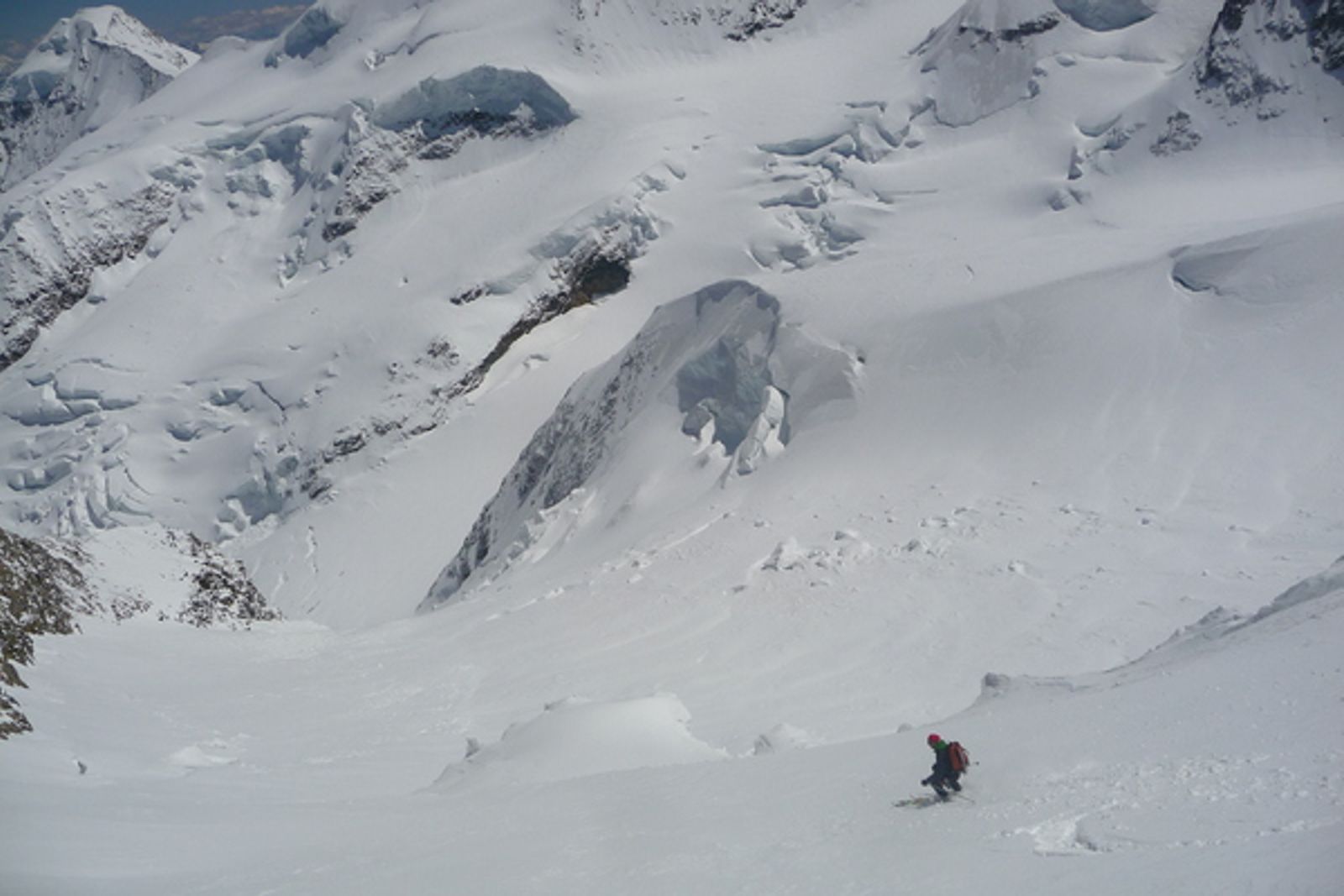 Piz Bernina - Juste avant de déclencher la première plaque