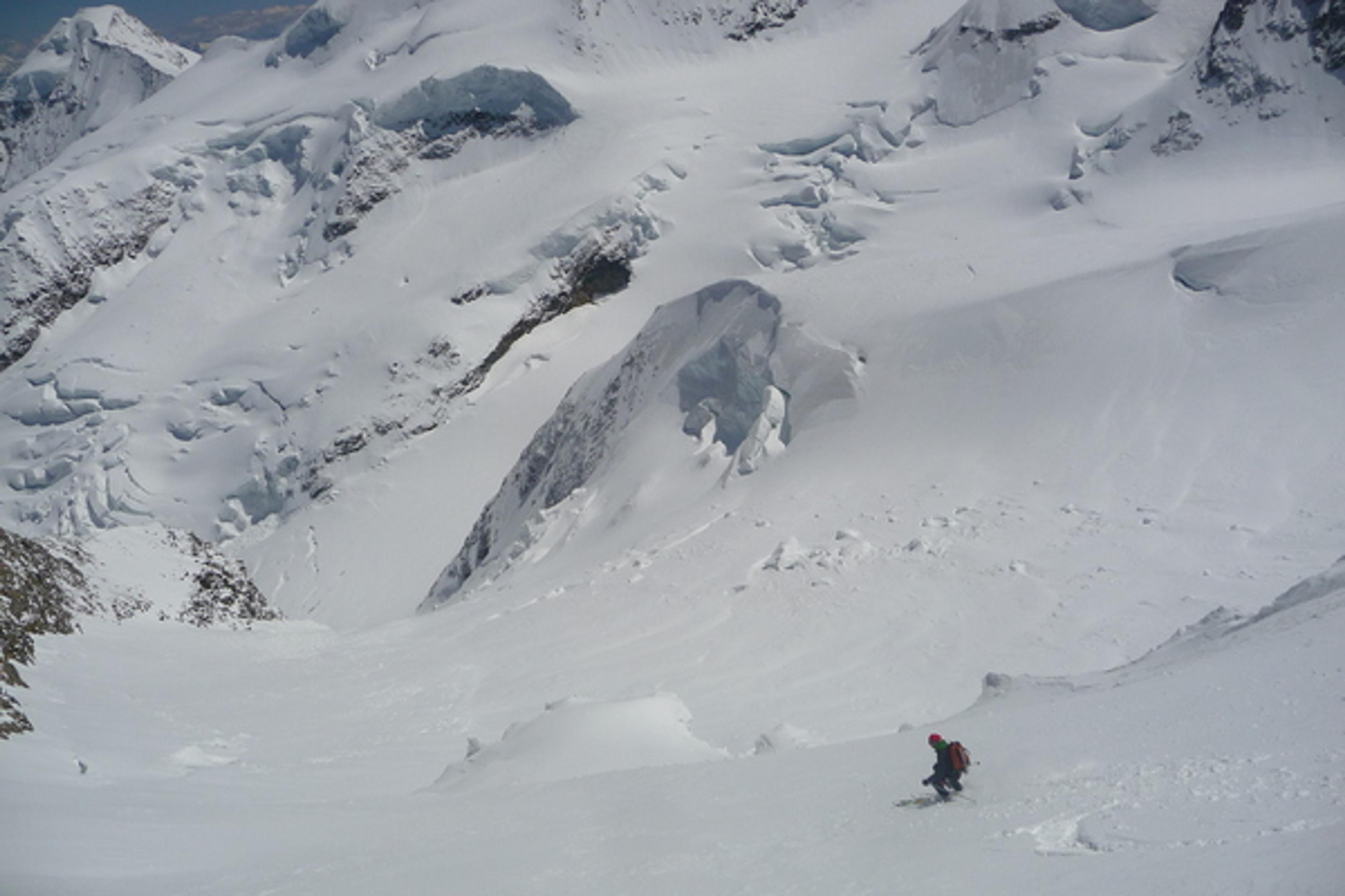 Piz Bernina - Juste avant de déclencher la première plaque