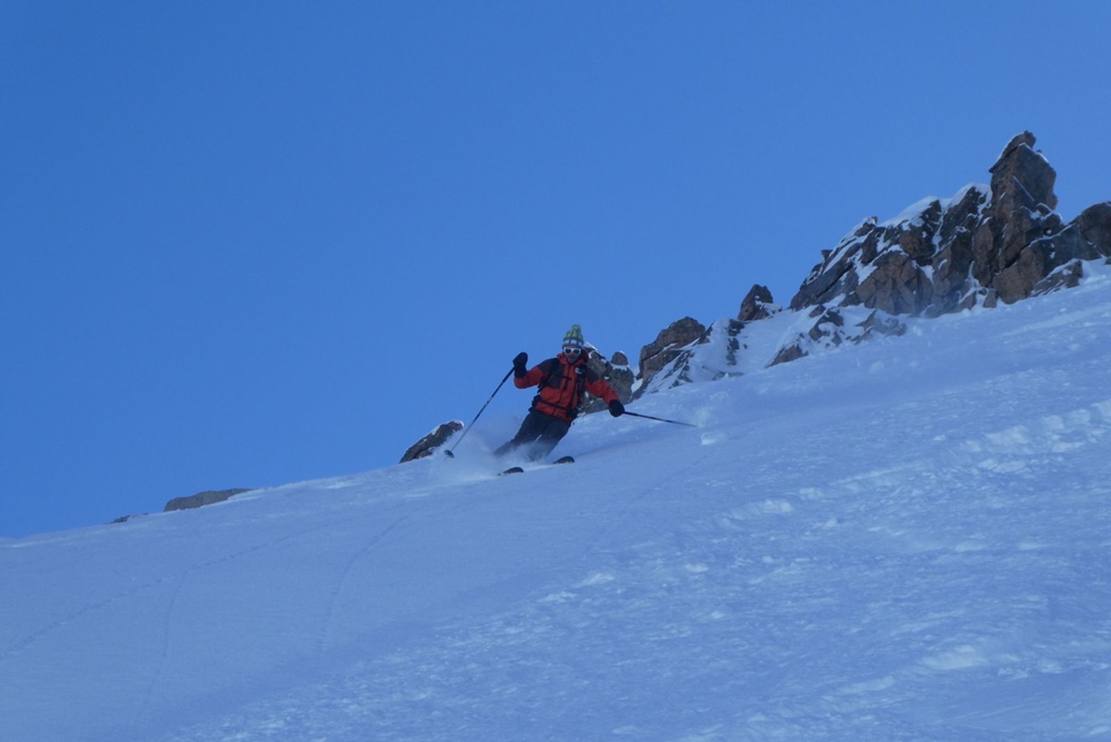 Etendard Combeynot - Couloir nord - Premiers virages