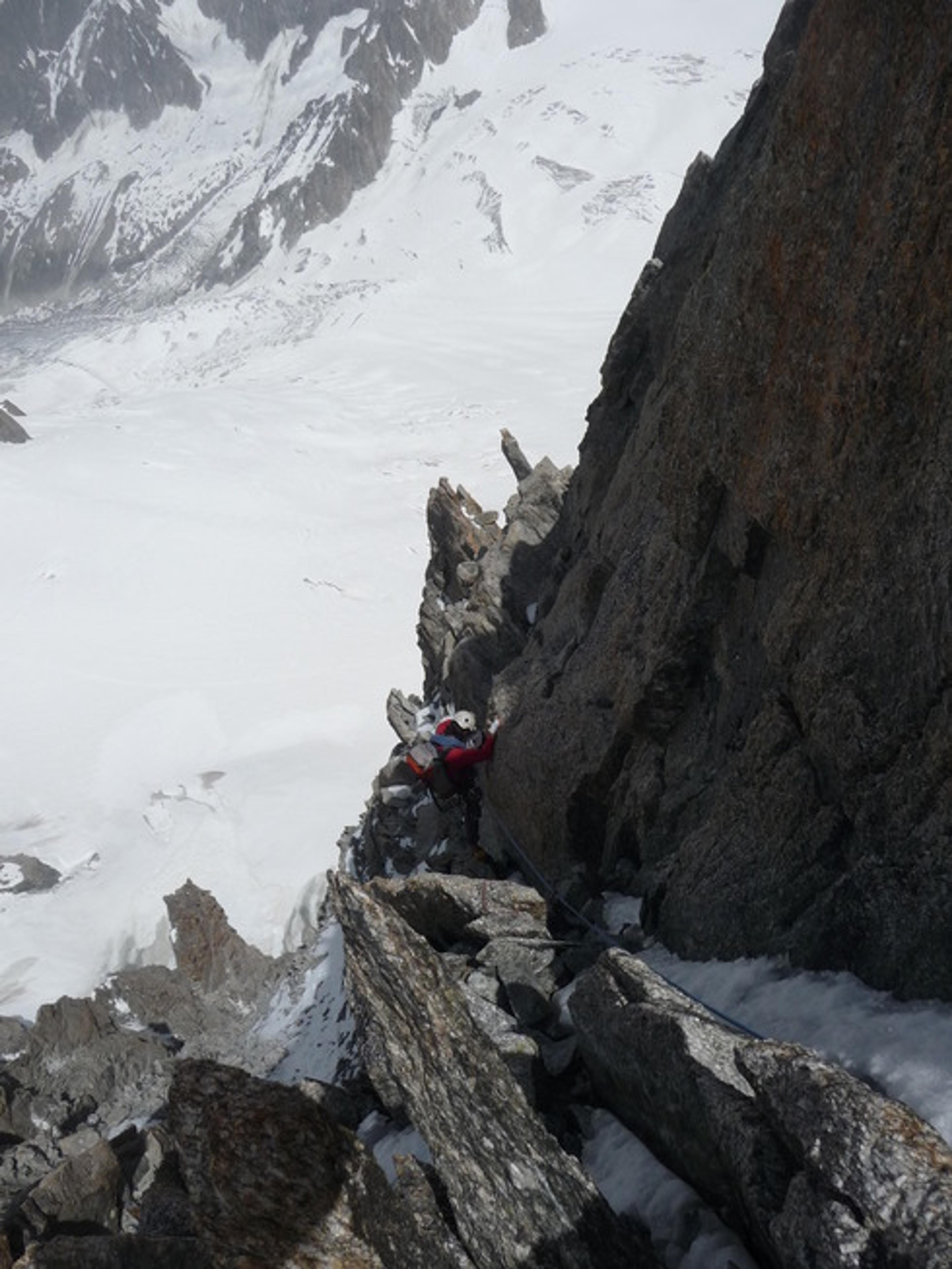 Dans la rampe glacée du Pilier Gervasutti