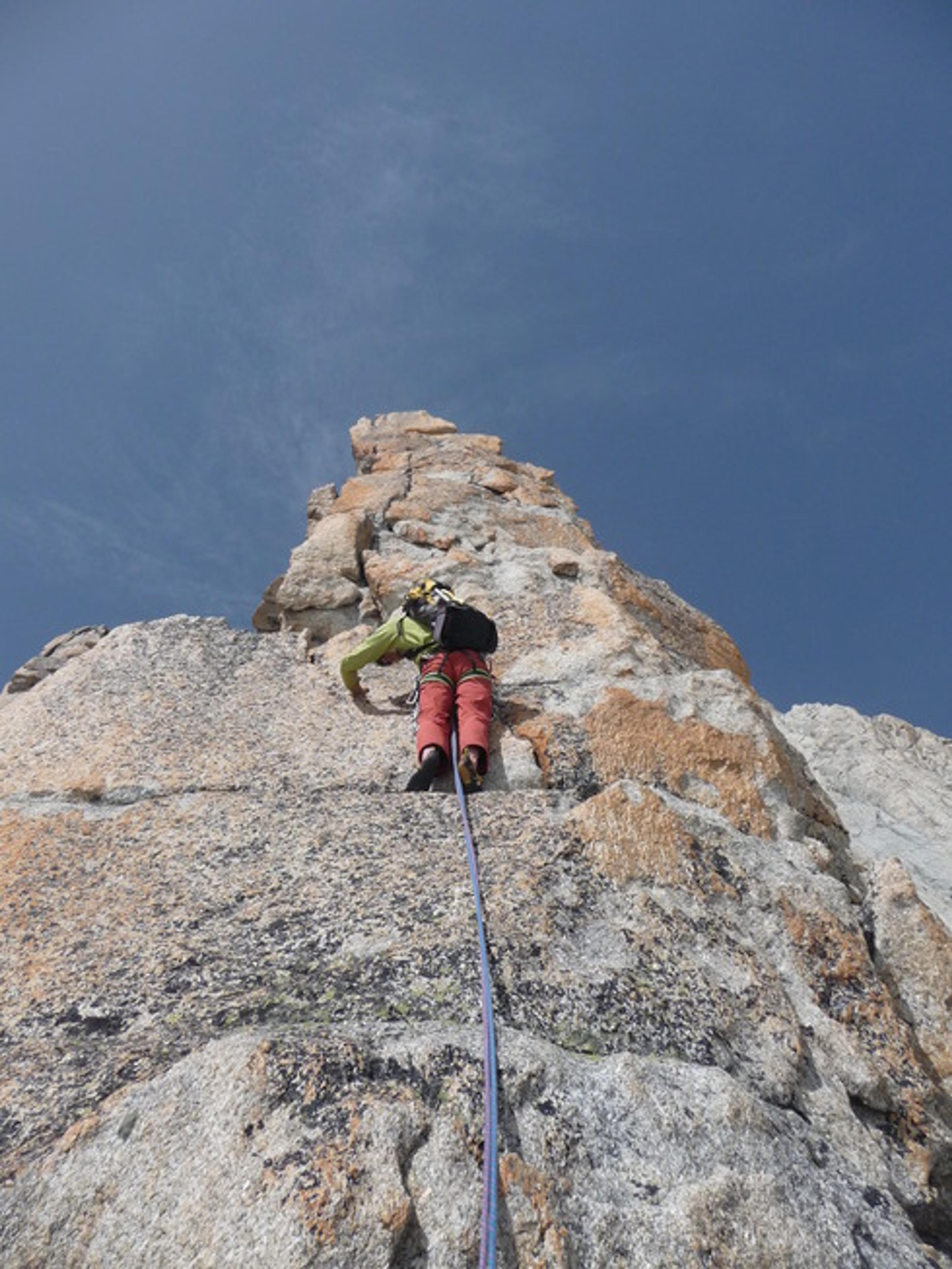 Sylvain sur le fil du pilier Gervasutti