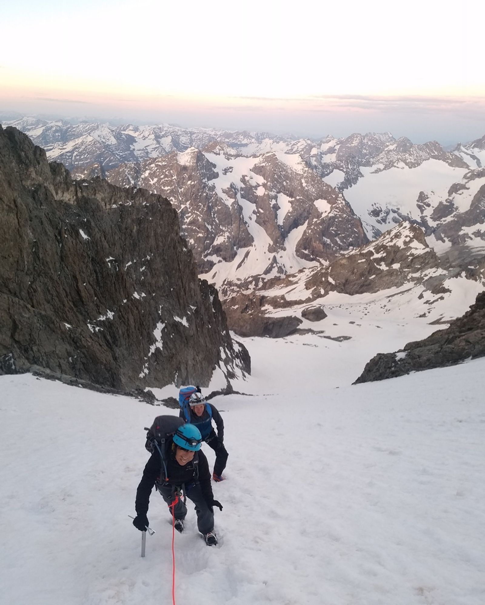 Traversée du Pelvoux - Dans le haut du couloir Coolidge