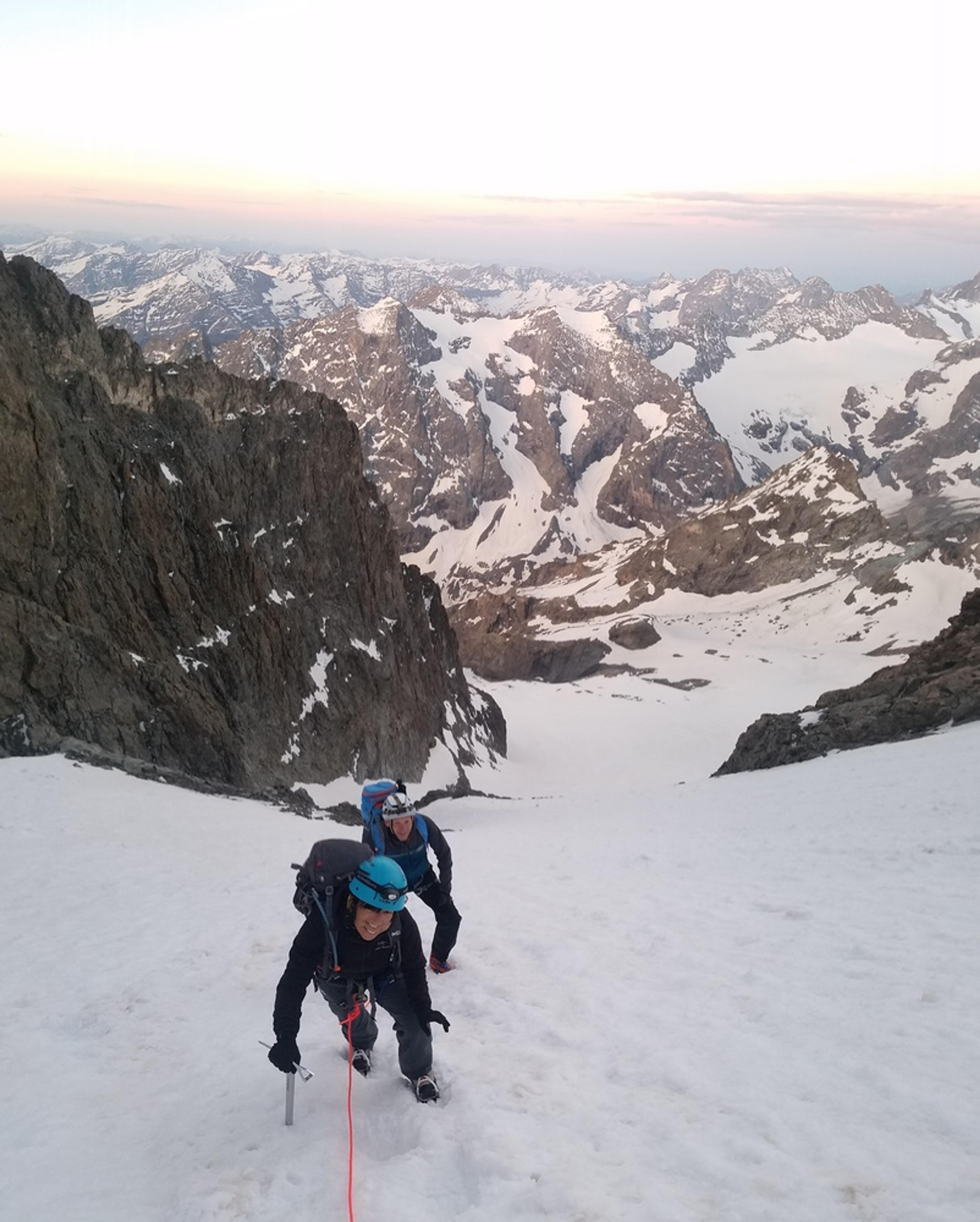 Traversée du Pelvoux - Dans le haut du couloir Coolidge