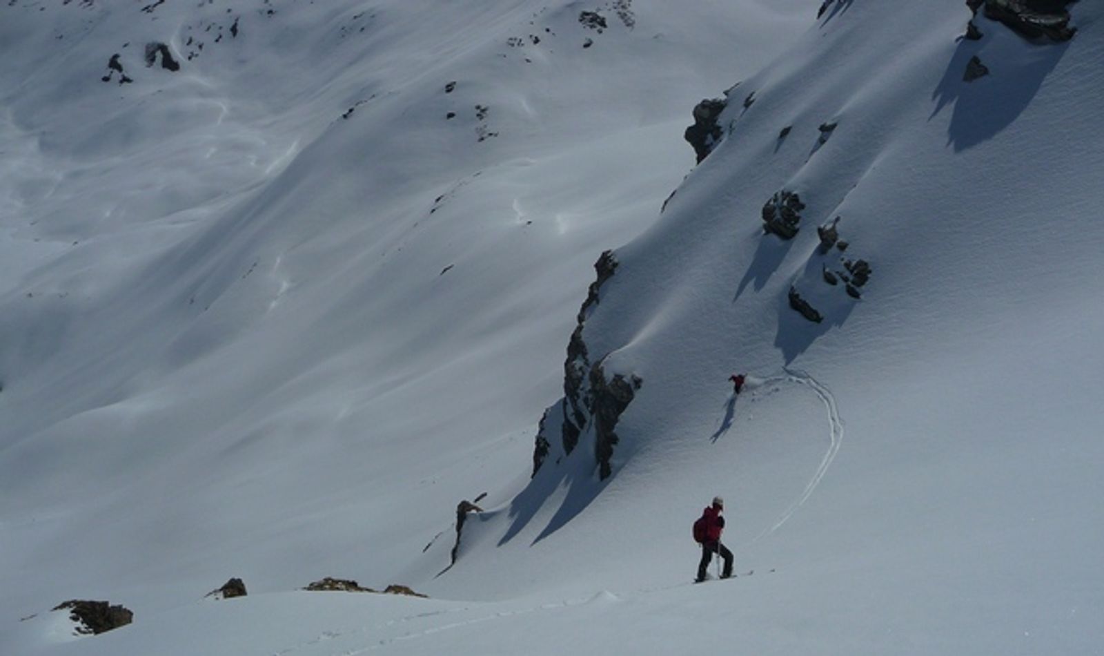 Rémy en free ride sur la fin de la descente