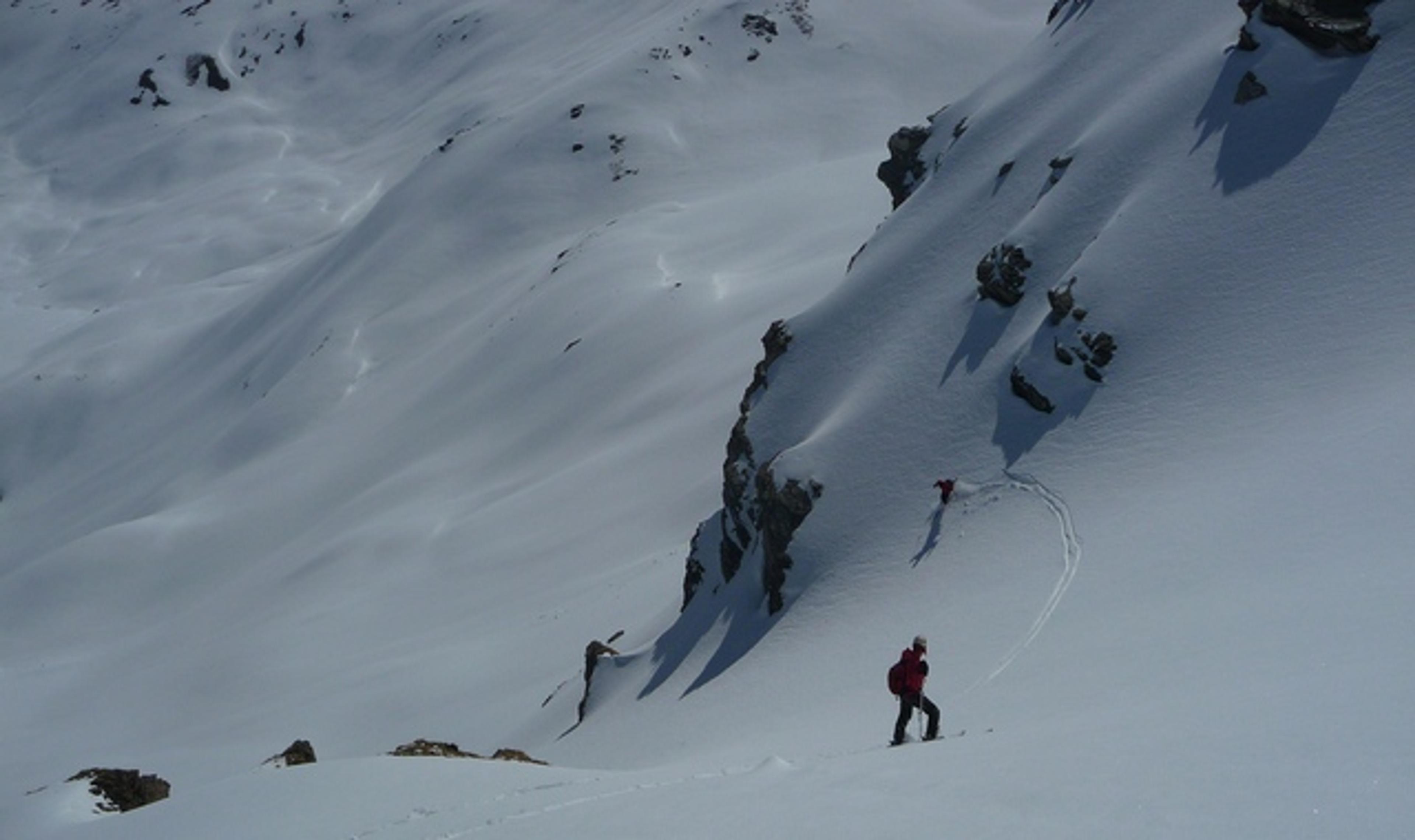 Rémy en free ride sur la fin de la descente