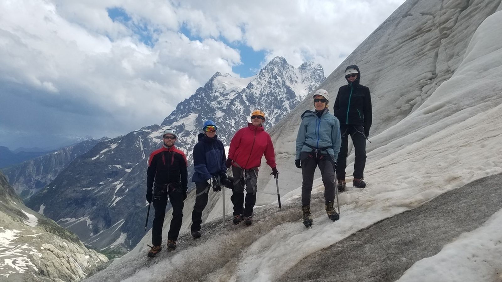 Stage initiation alpinisme - L'équipe sur le Glacier