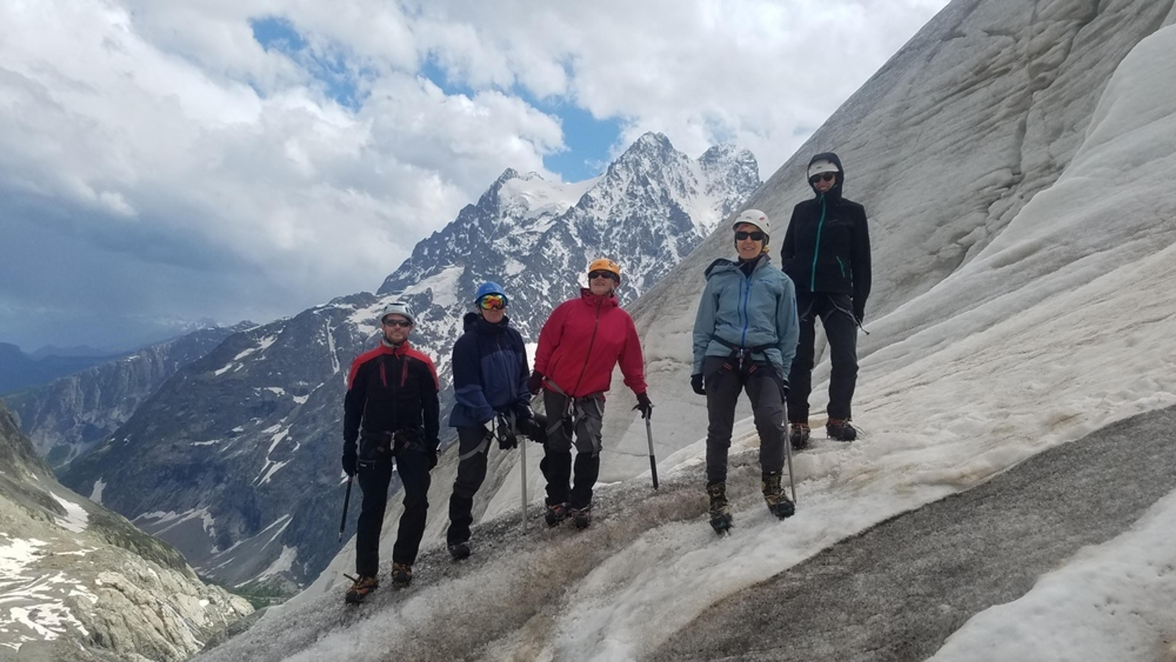 Stage initiation alpinisme - L'équipe sur le Glacier