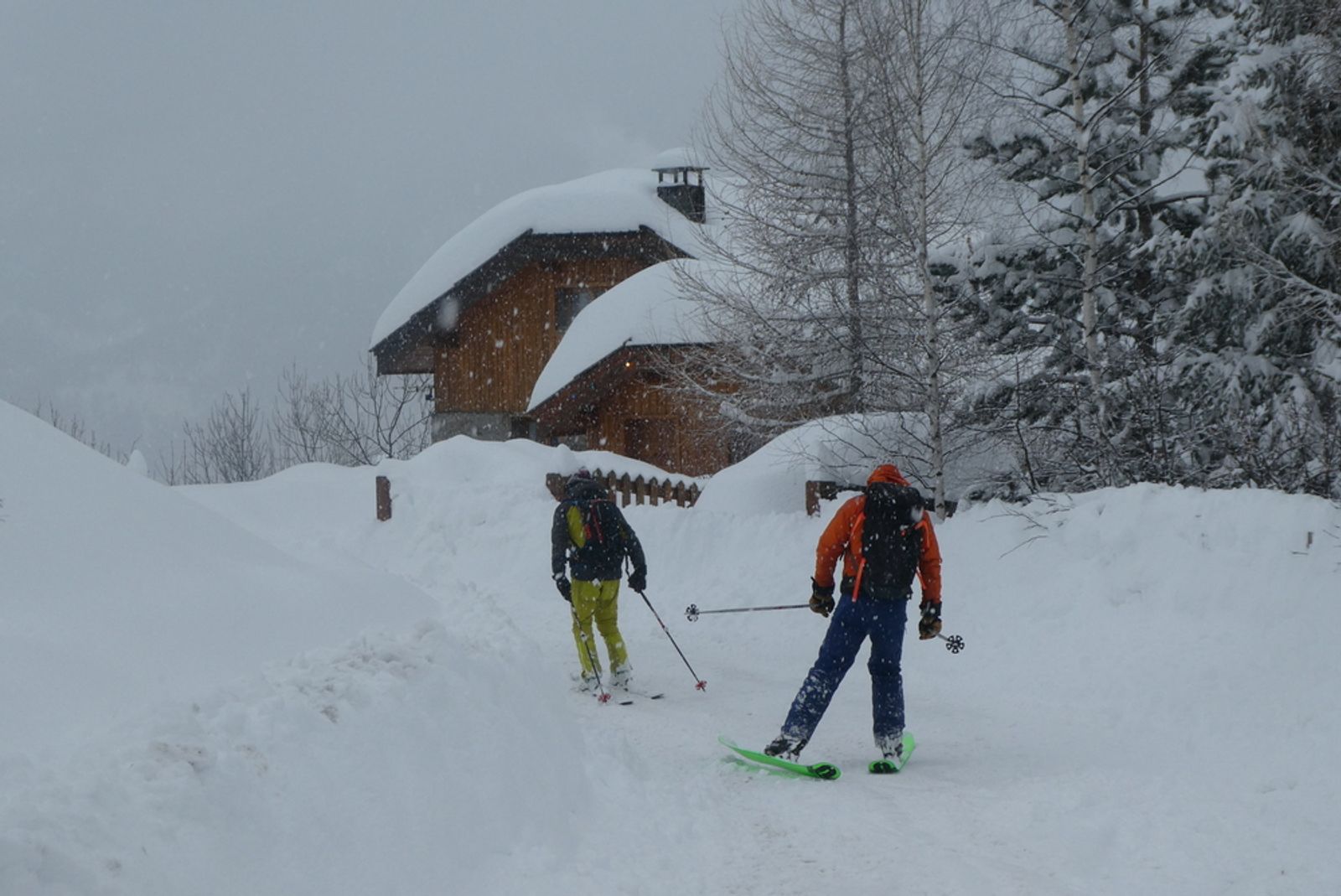 Hors piste Praloup - Retour sur Molanes, ça neige velu