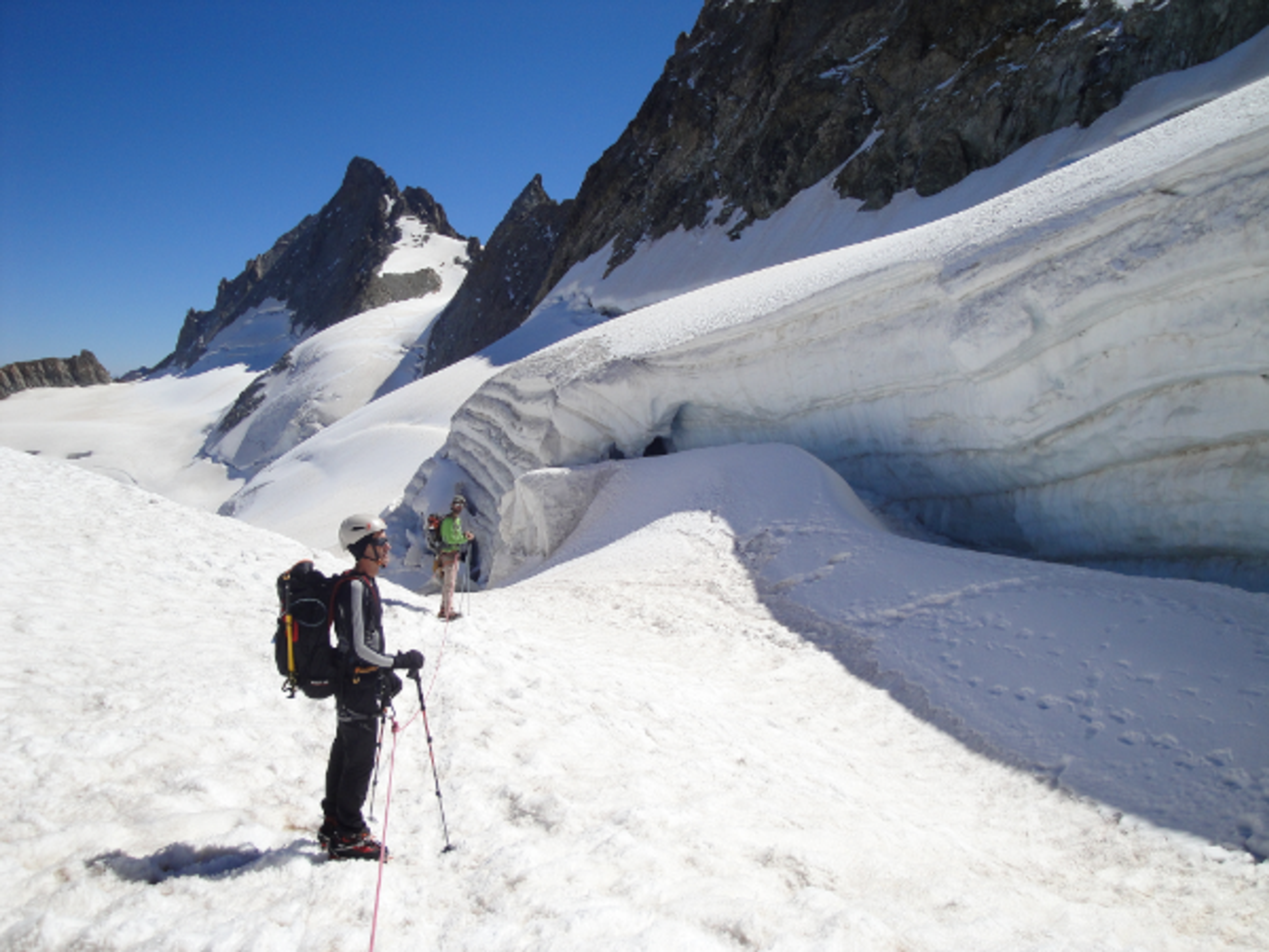Les crevasses à la descente