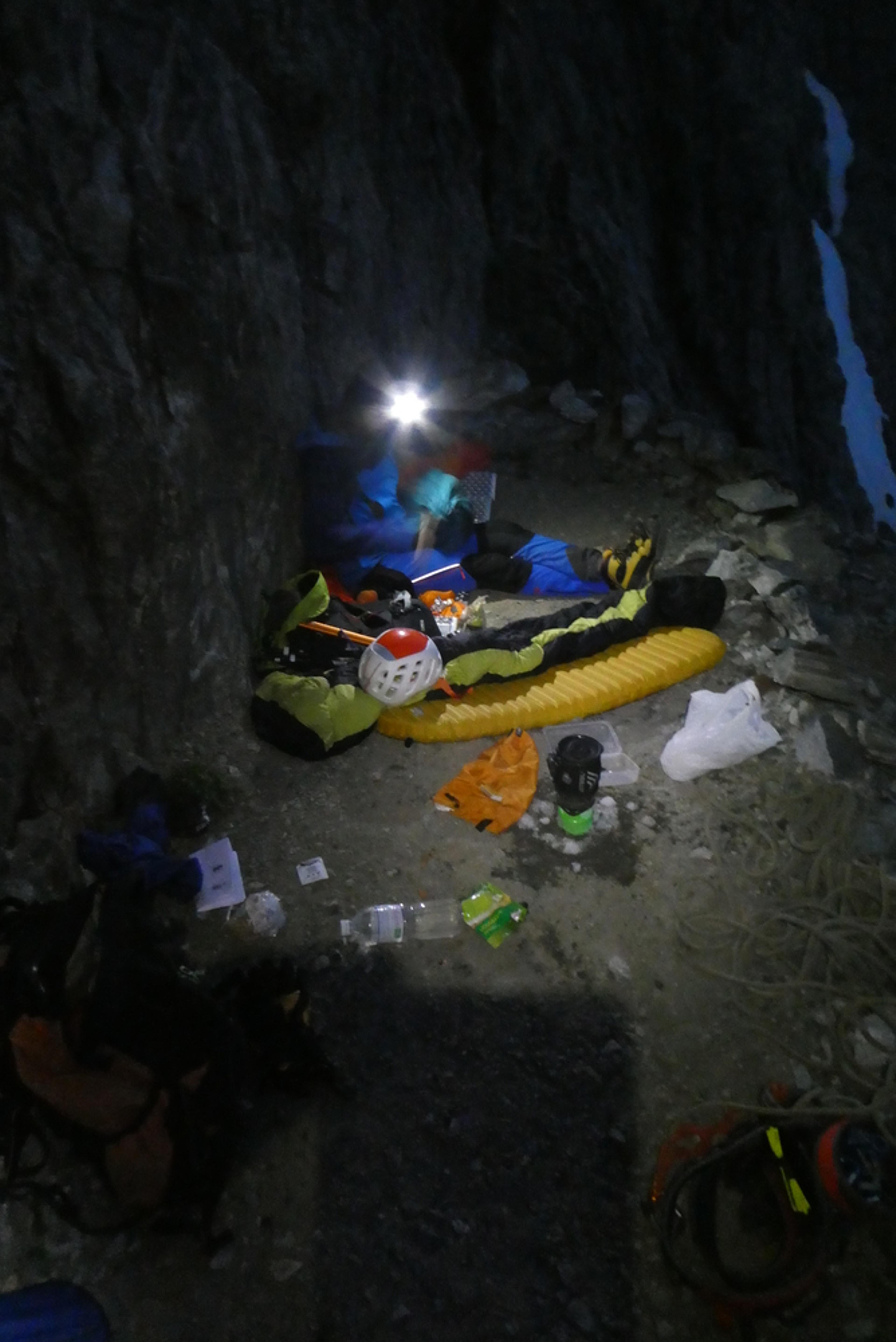 Pilier sud Barre Ecrins - Bivouac chaud