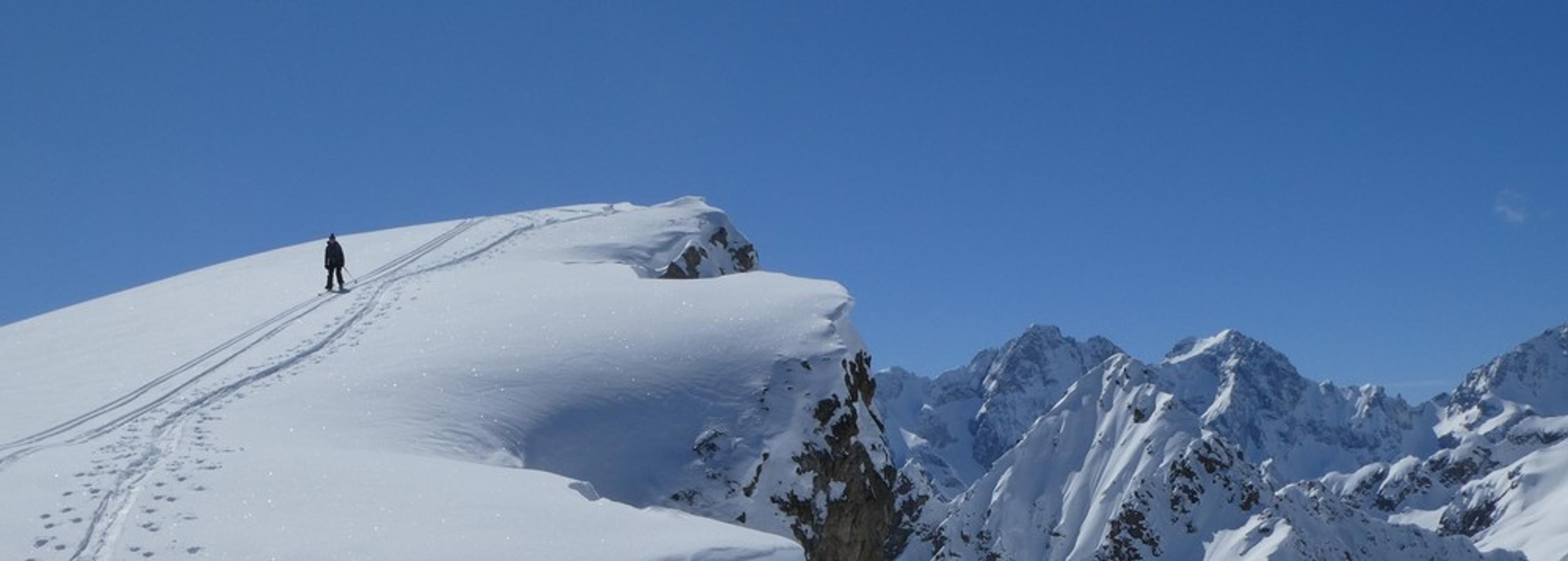 La Blanche - Freerando Pelvoux - Départ du sommet