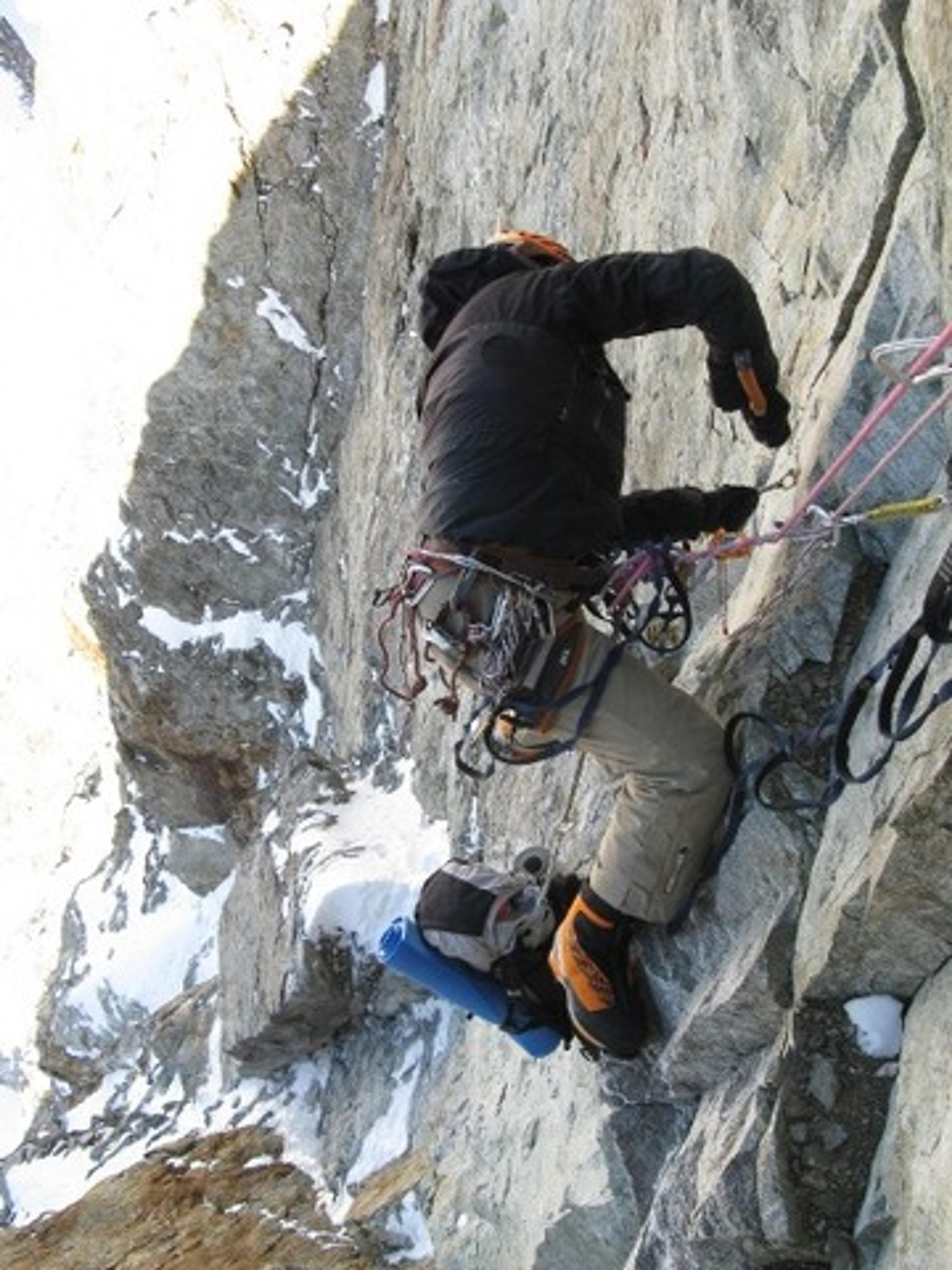 Nico dans l'artif du haut de la Couzy desmaison
