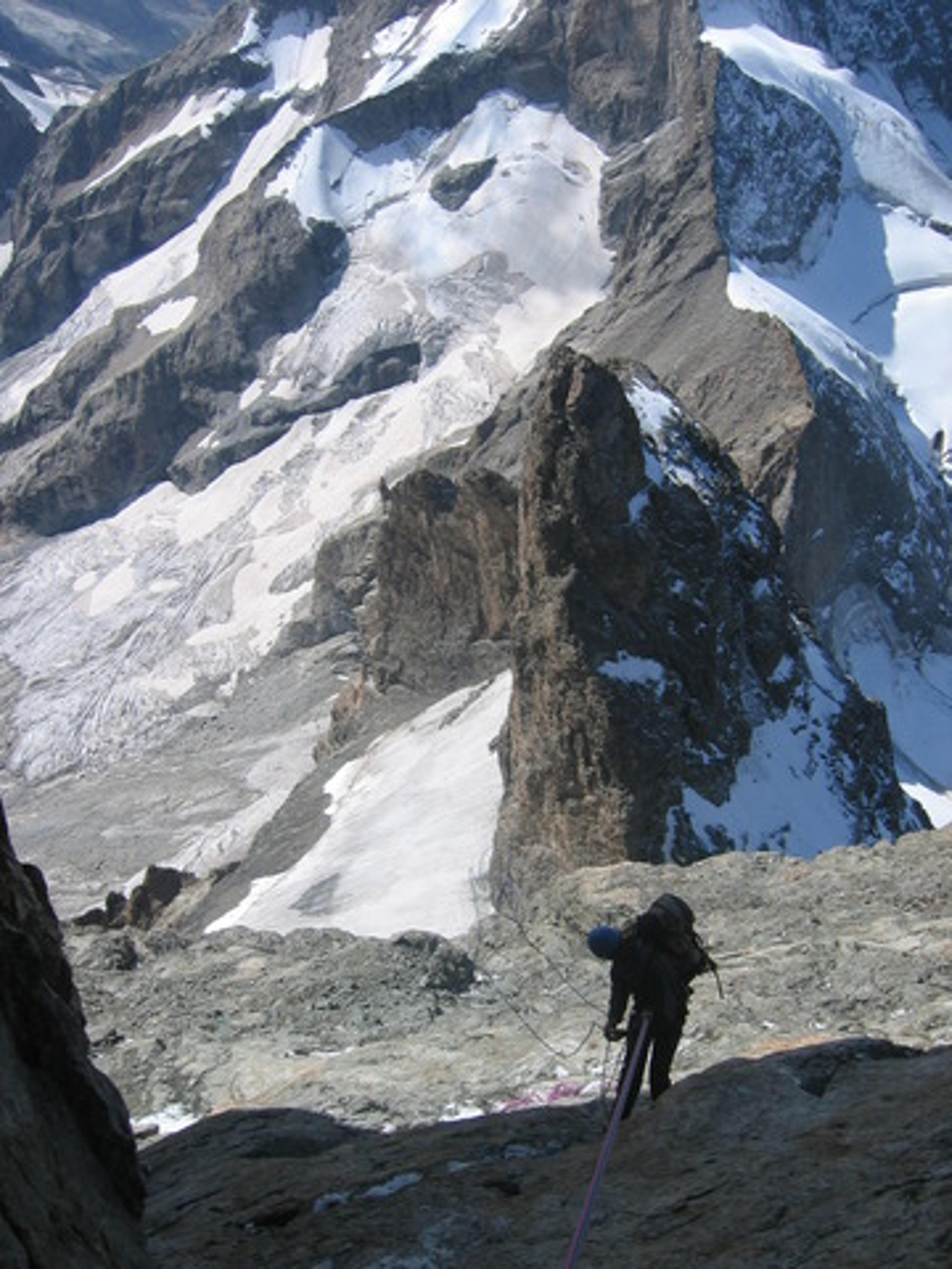 Les rappels au dessus du Glacier carré