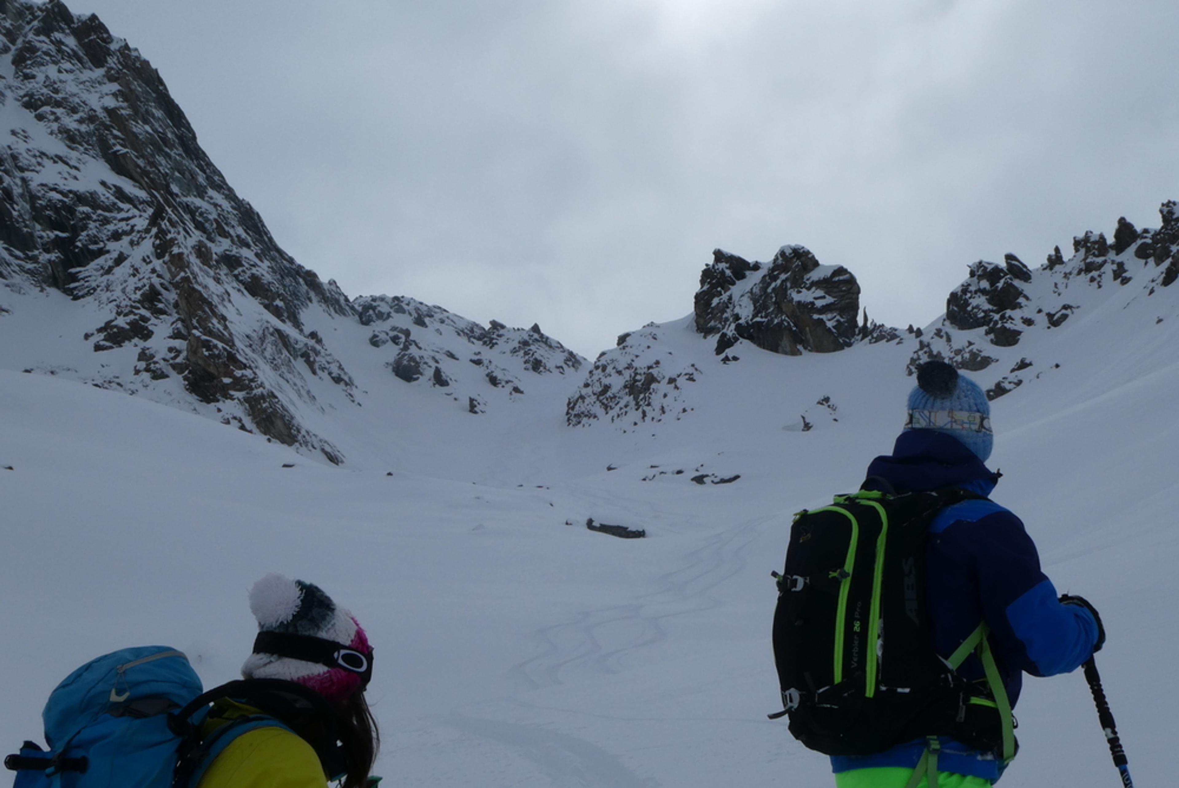 Couloir Pente raide - Combe du Vel - La ligne