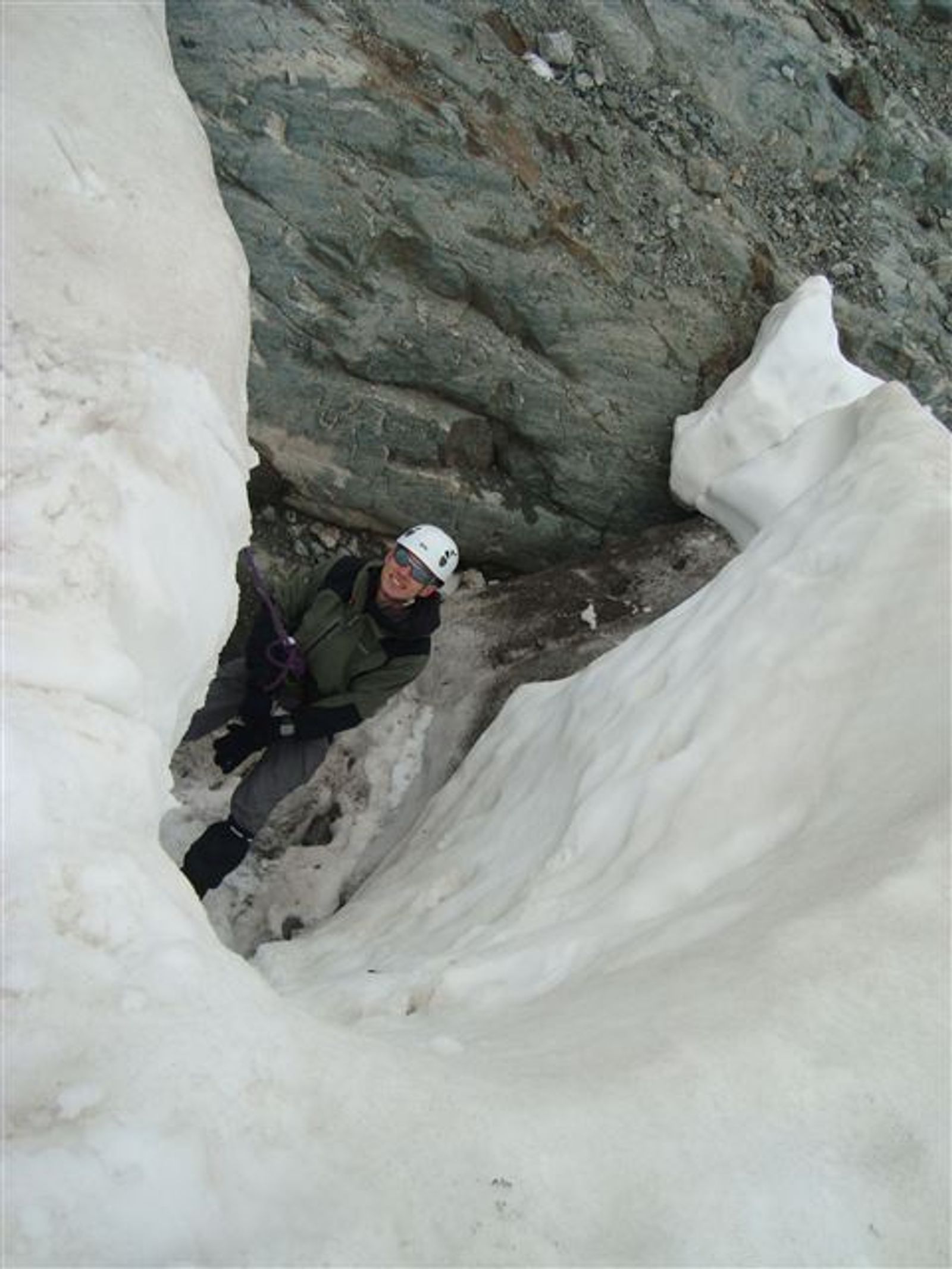 Ecole glace - Glacier Blanc - Pierrick au fond du trou!