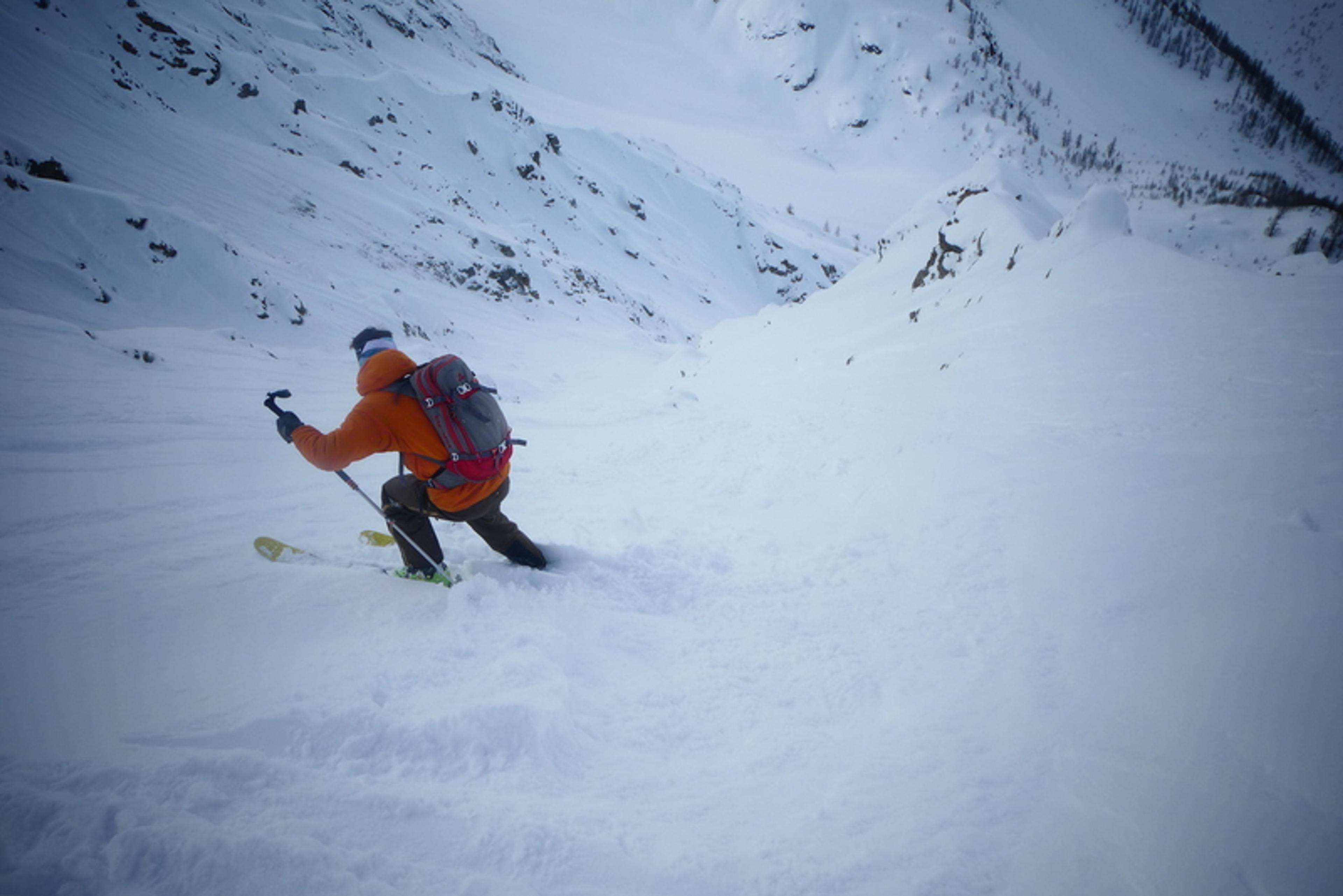 Couloir crête Bel Serre - Attention la caillasse