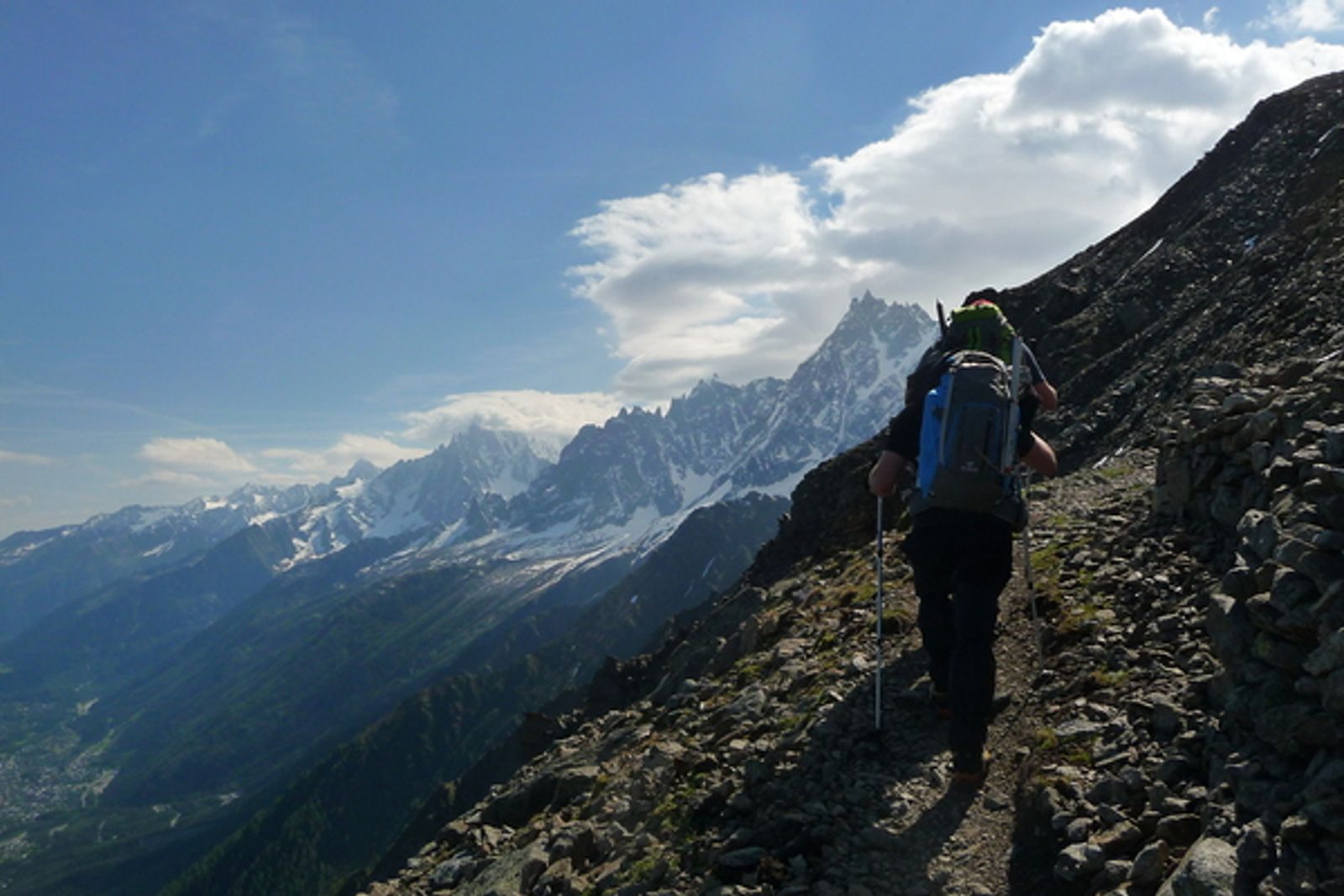 Mont Blanc - Voie normale - Sur le sentier des Rognes