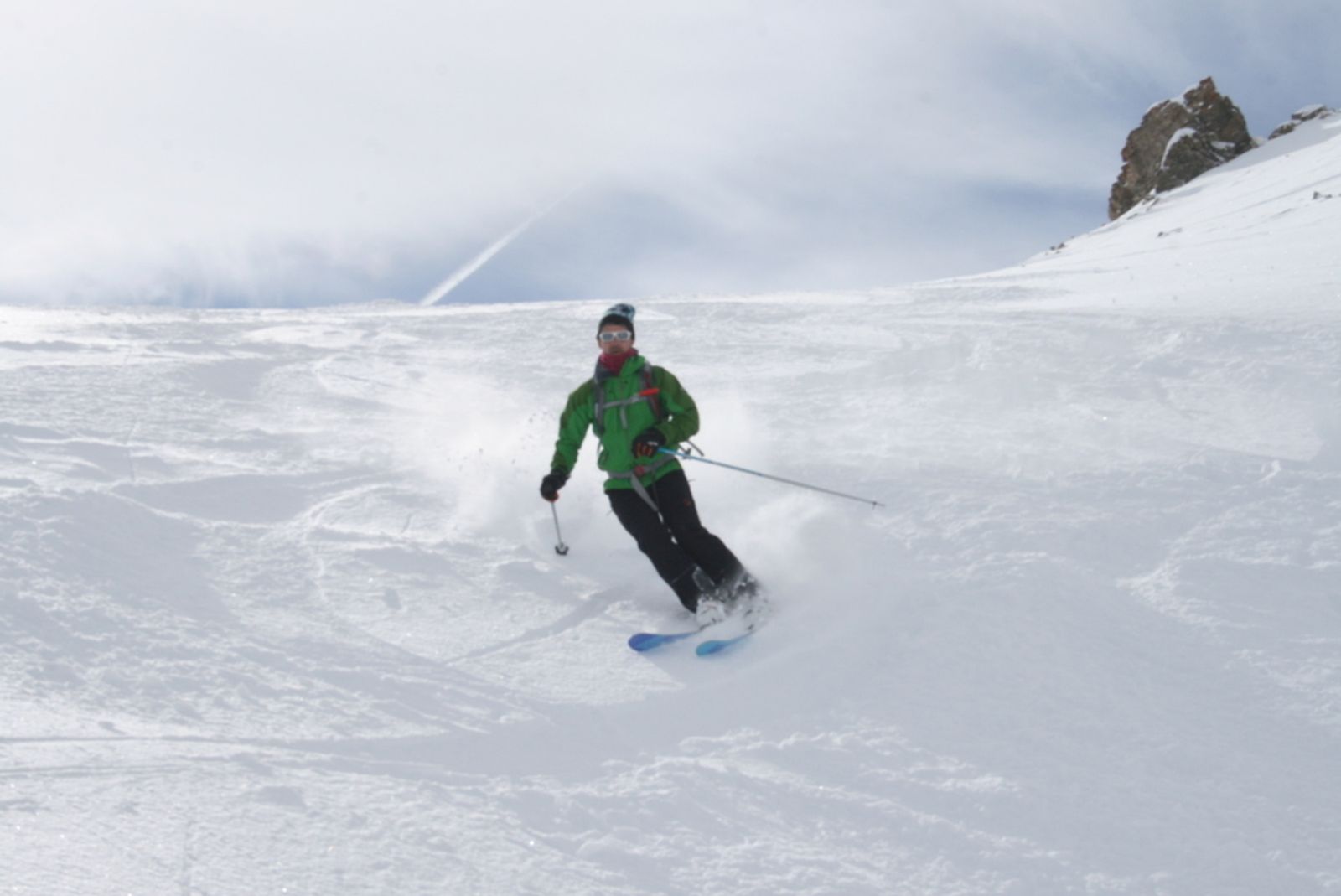 Hors-piste à Saint-Véran - Couloir de Chateaurenard - Jacob avant le raide