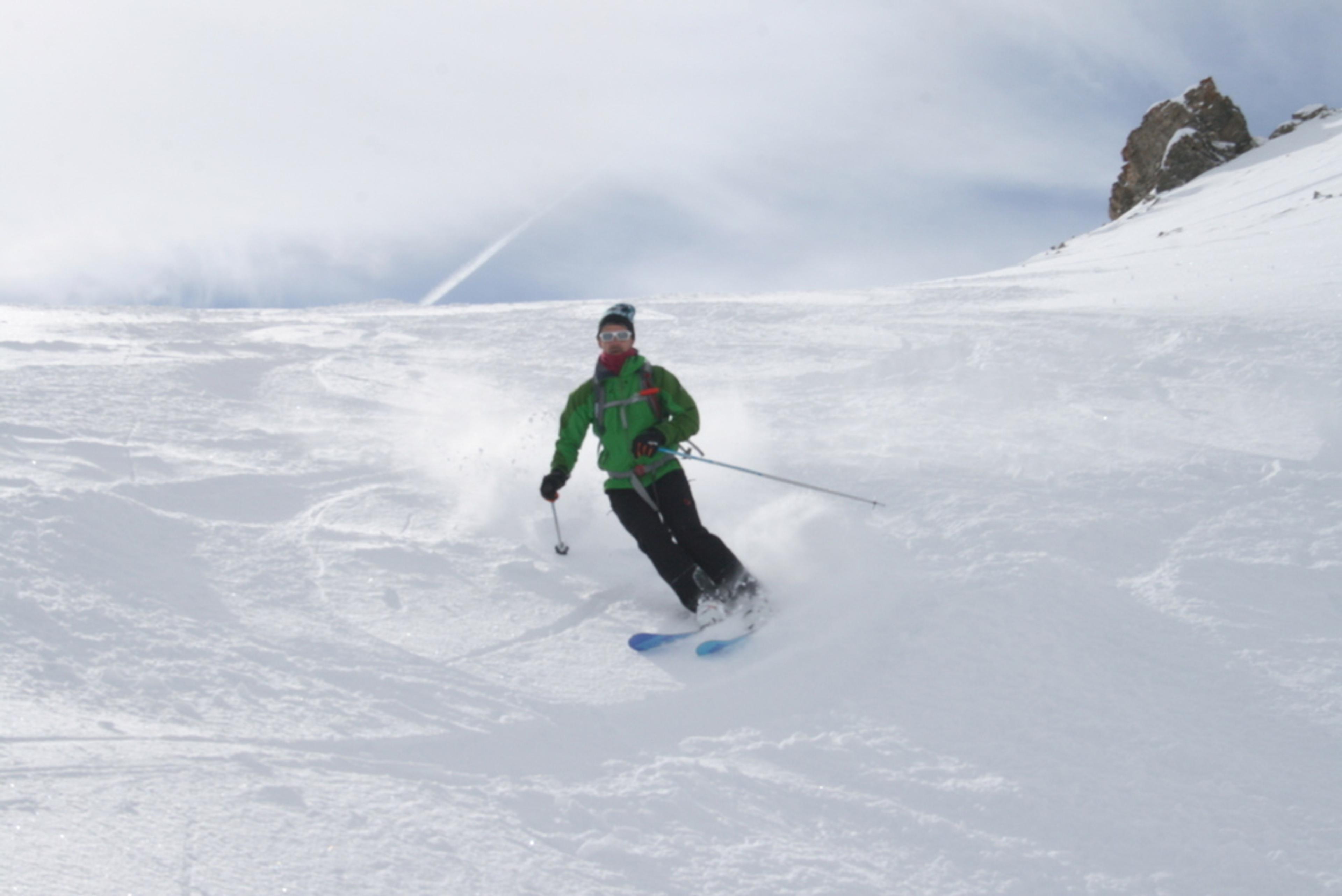 Hors-piste à Saint-Véran - Couloir de Chateaurenard - Jacob avant le raide