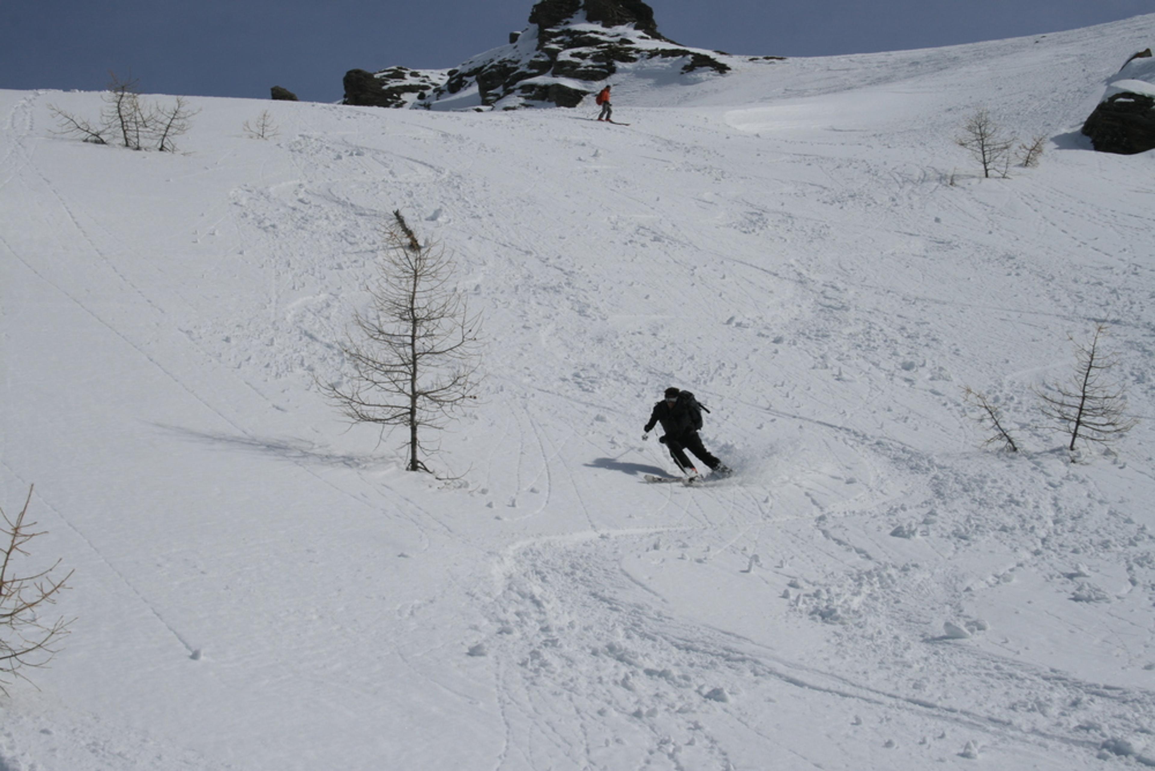 Raid ski Queyras - Tête du Longet - On trouve même un peu de poudre