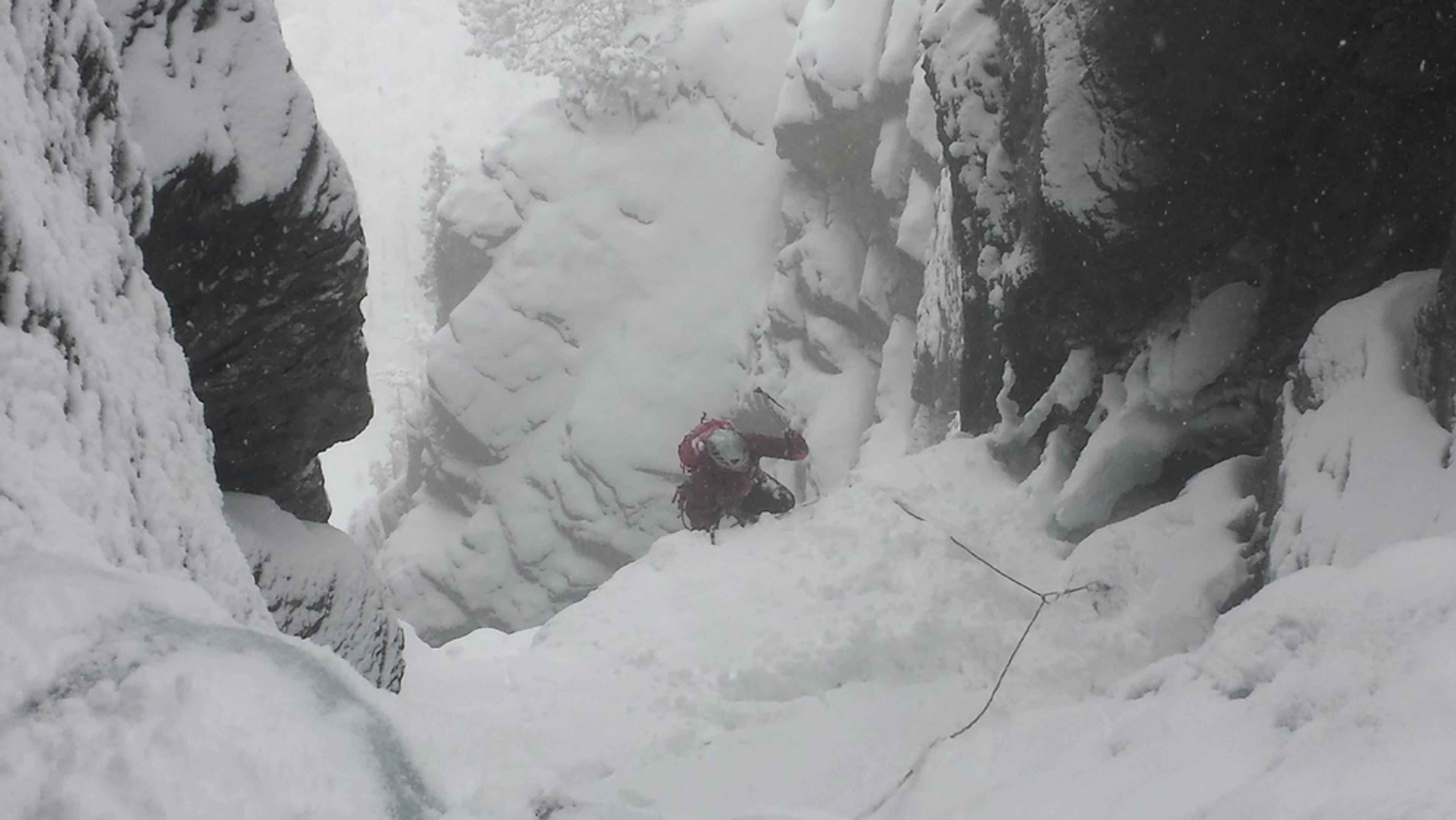 Cascade glace Ceillac - Forme du Chaos - Sortie du crux