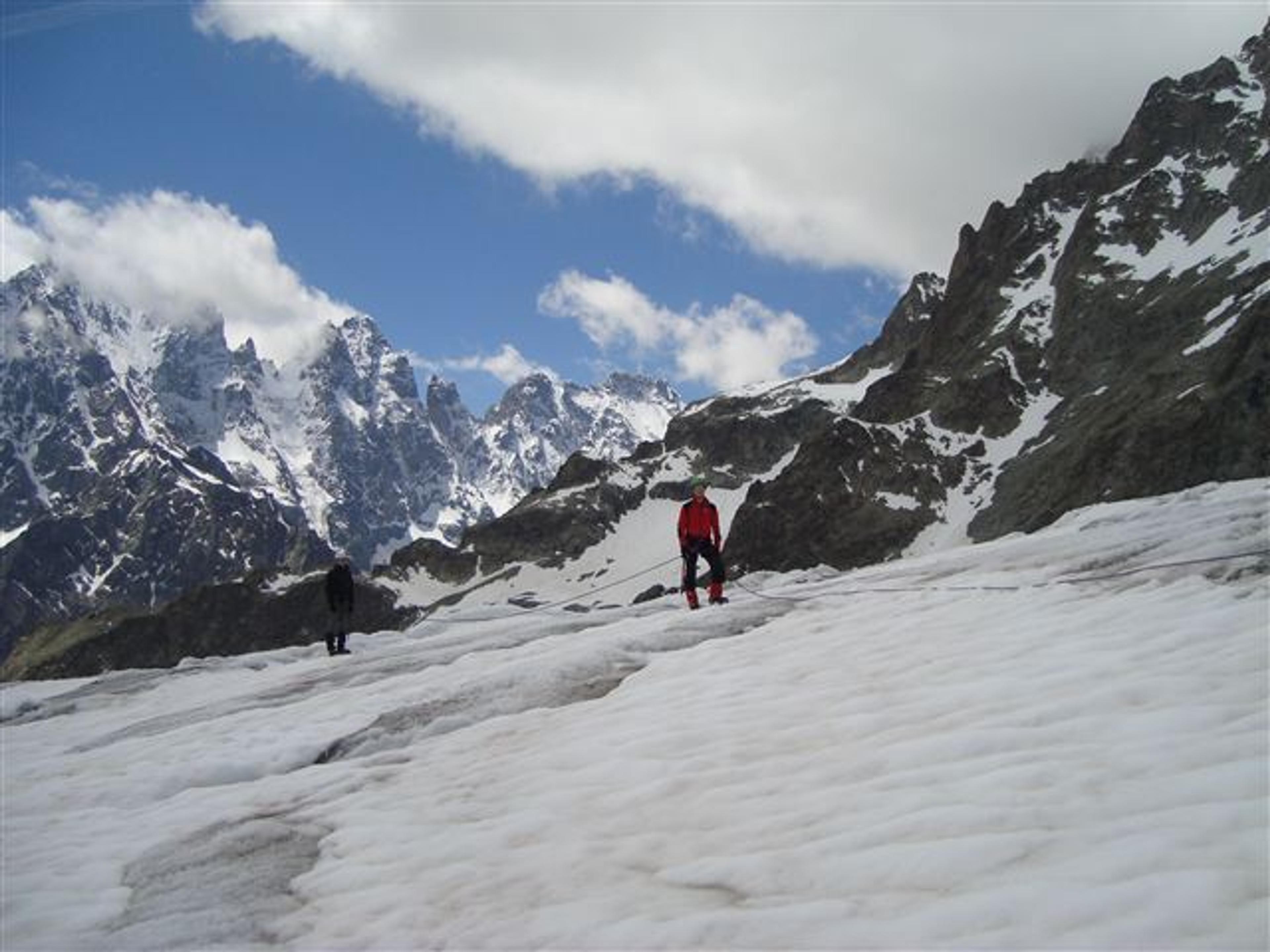 Ecole de glace - Glacier Blanc - Et le Pelvoux toujours là!