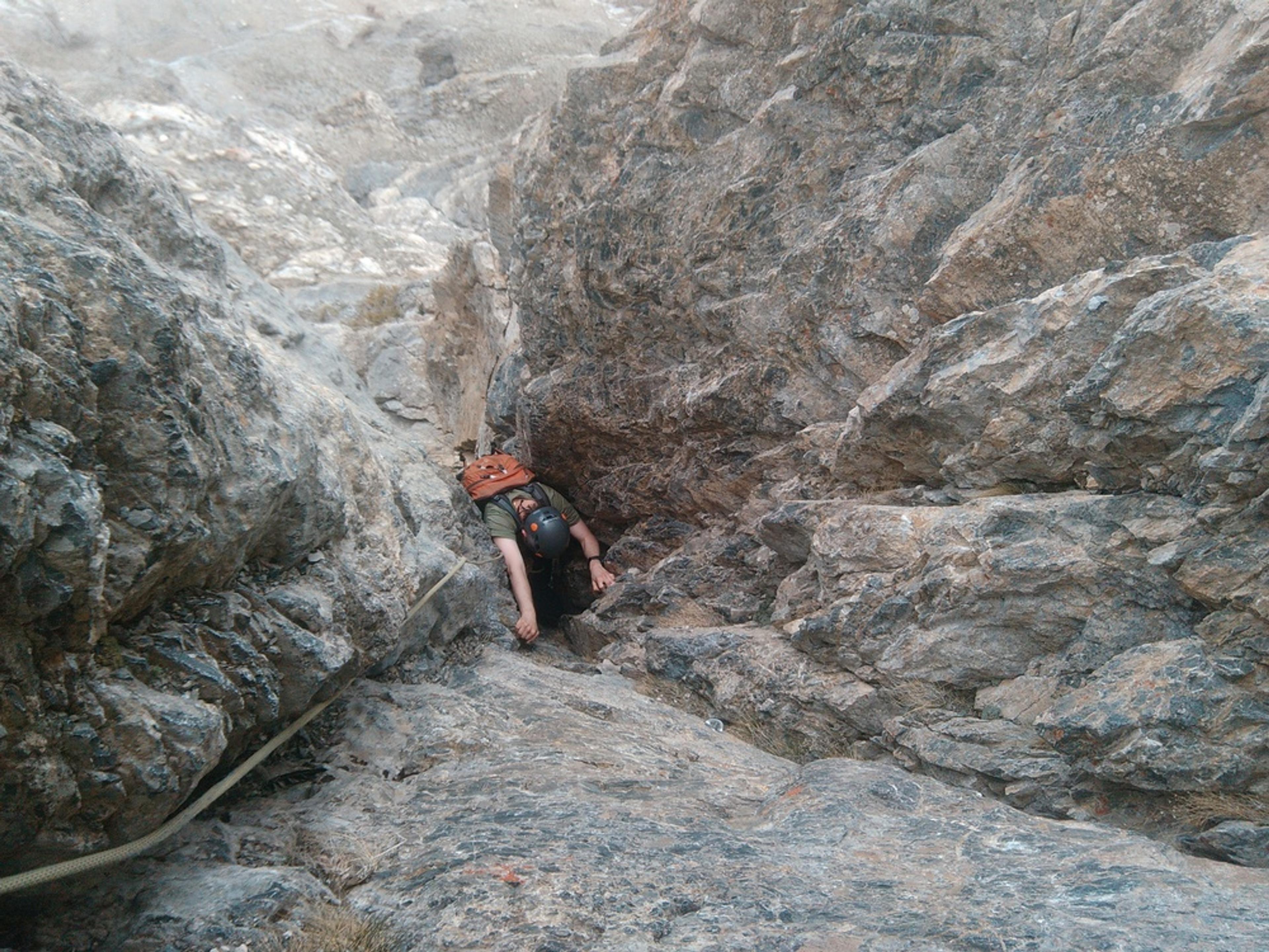 Aiguillette du Lauzet - Voie Davin - Ju en termine avec une bonne cheminée
