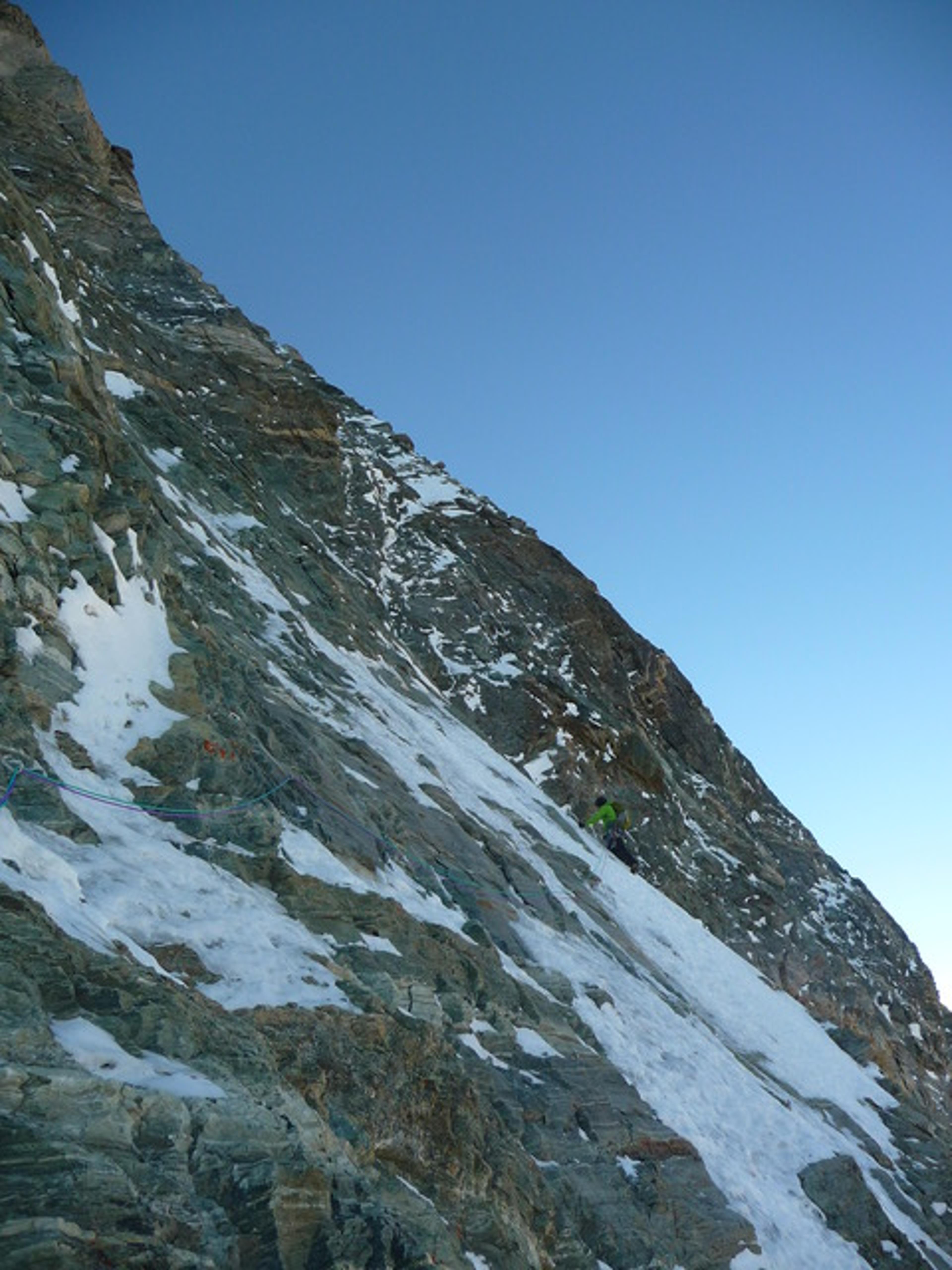 Cervin - Voie Schmidt - Grande traversée pour rejoindre la "cascade"