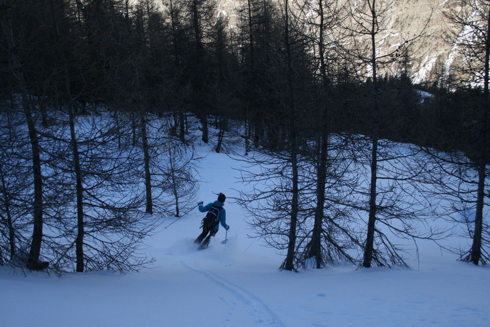 Ski touring - Les Orres - Chloé is making her way up the trail at a leisurely pace!
