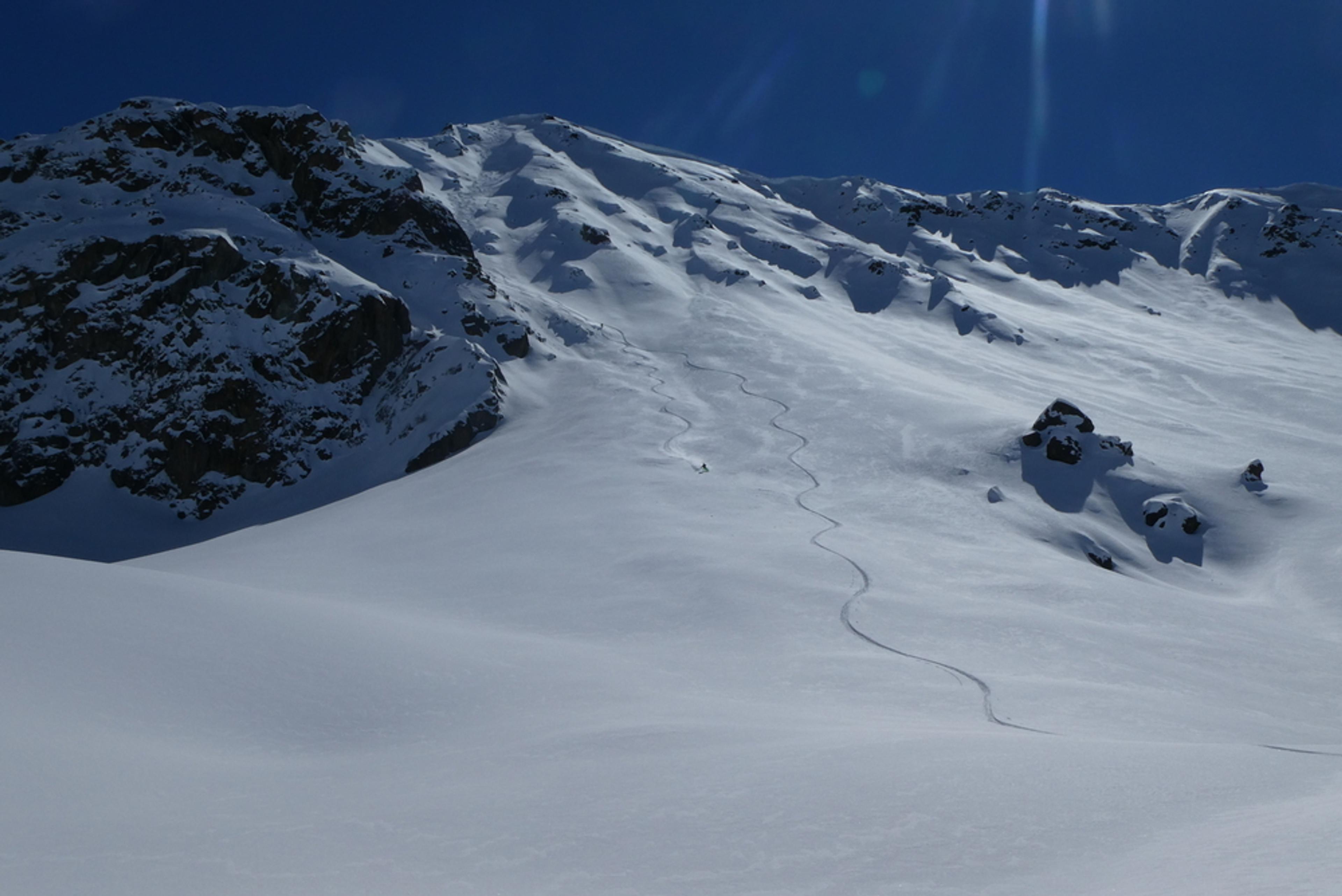 Couloir nord Rocher Blanc - On lâche les cheveaux