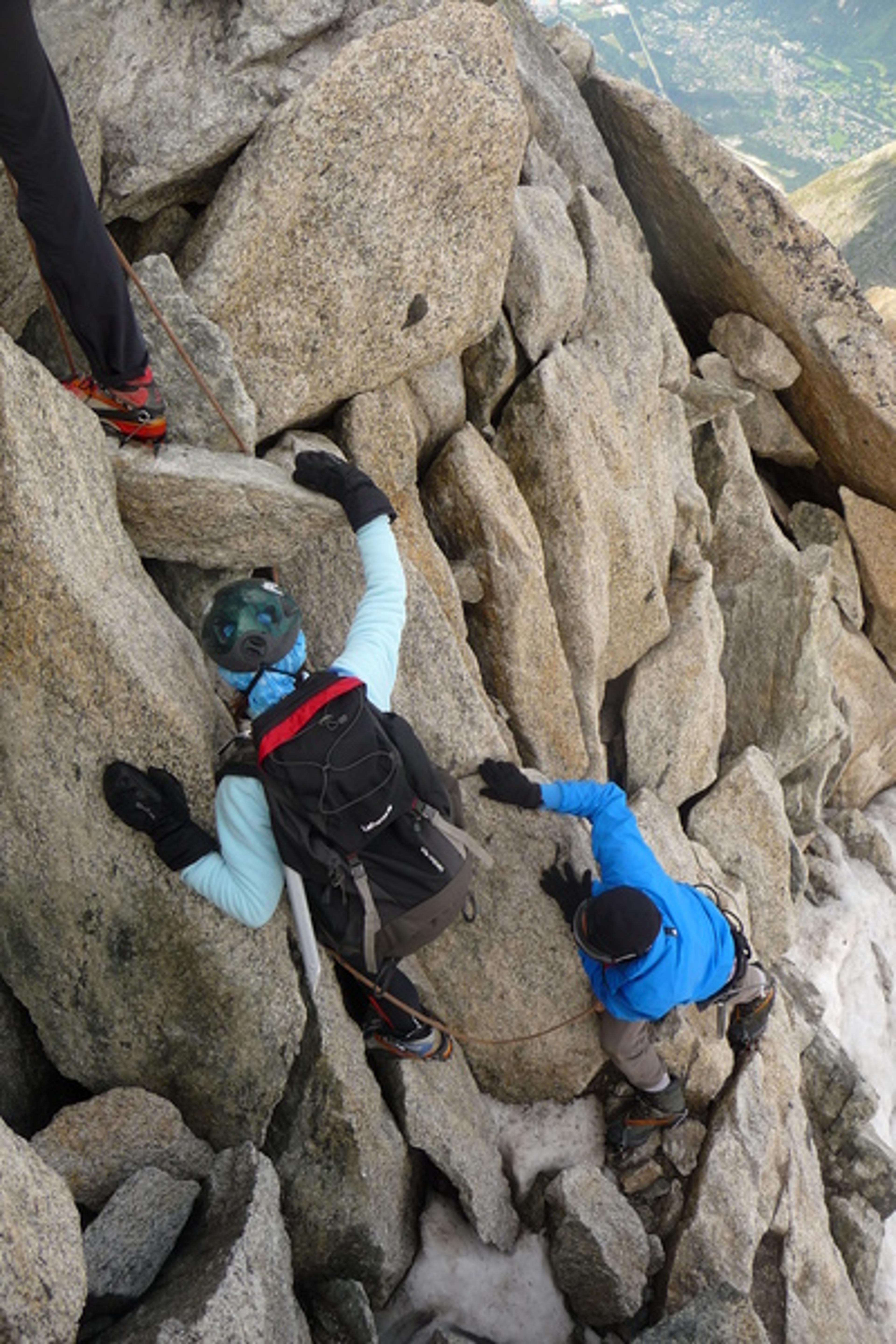 Petite Aiguille Verte - Linda et Colin dans l'action