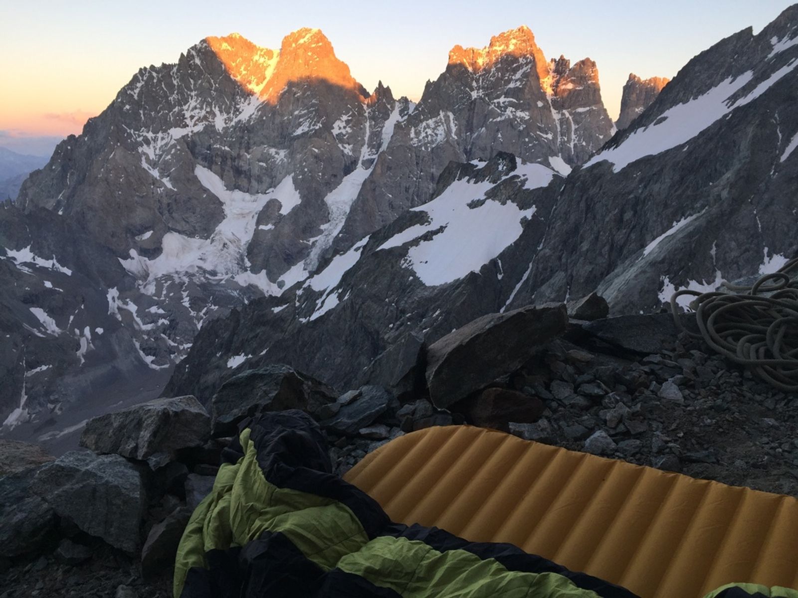 Pilier sud Barre Ecrins - Bivouac