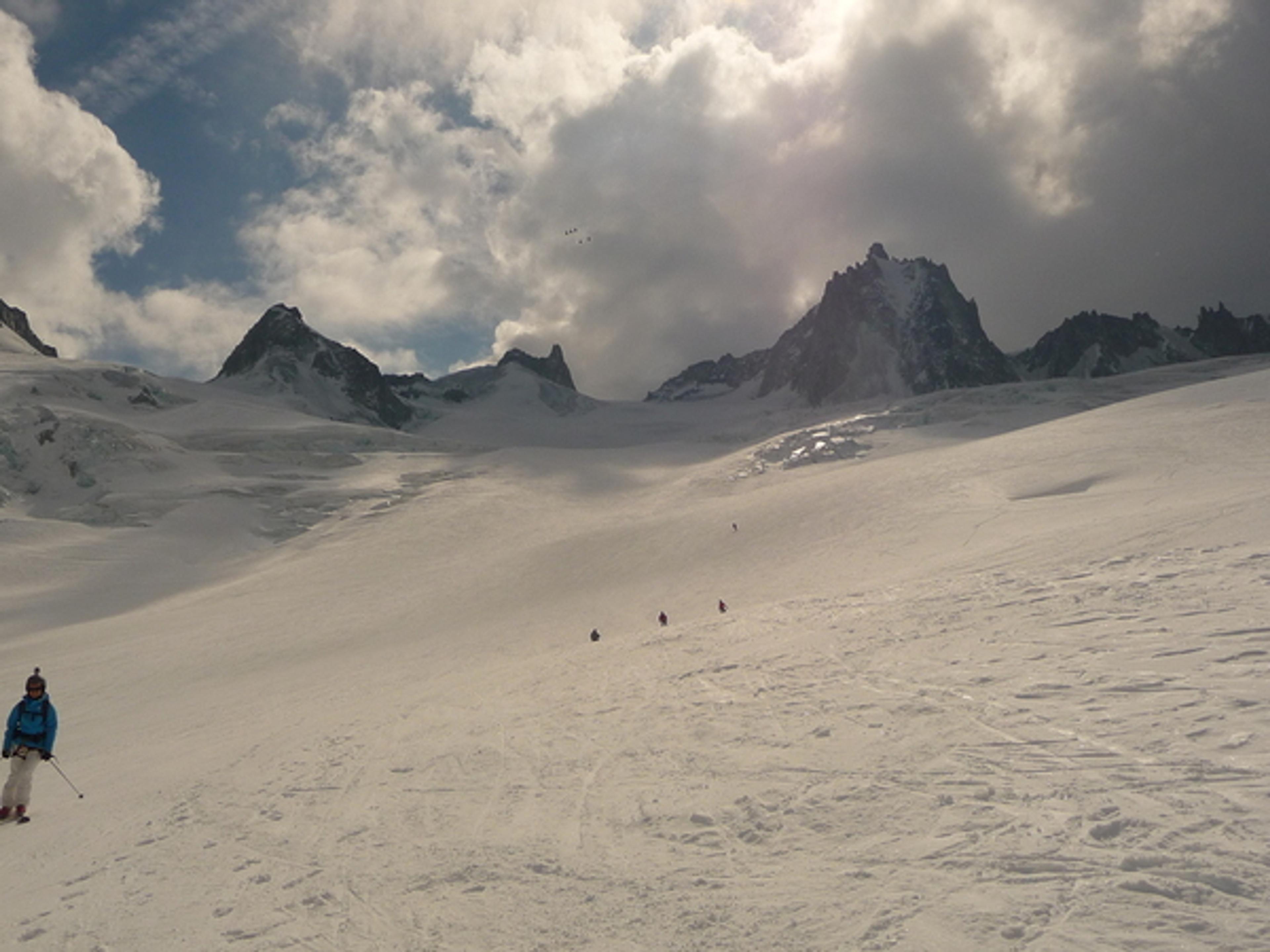 Vallée Blanche - Sous le Rognon, avec la Tour Ronde en fond