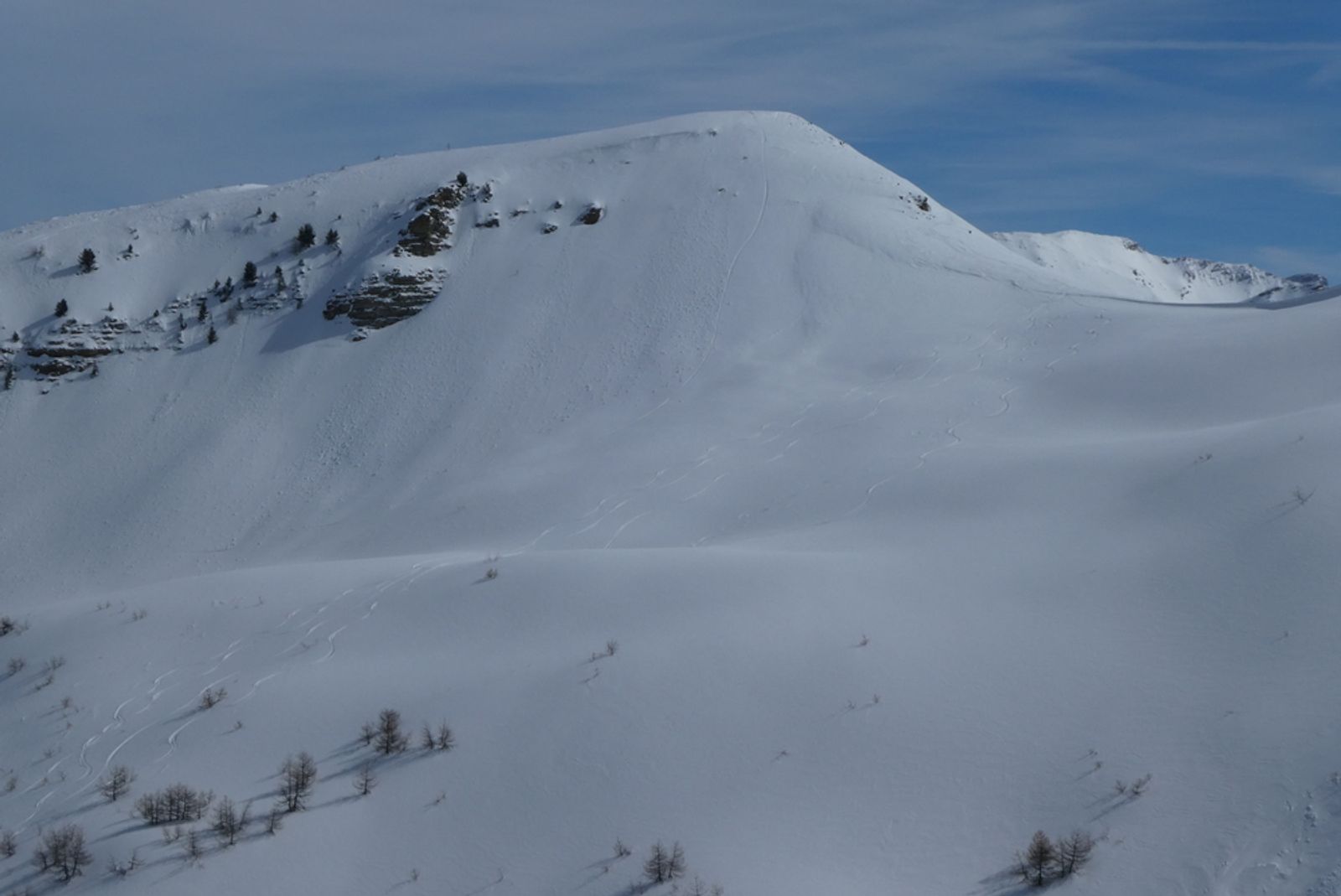 View of our tracks at Pic Haut