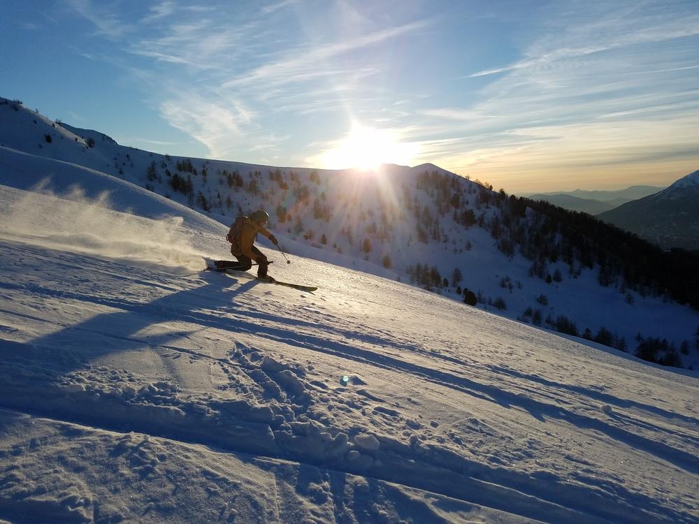 Freerando Risoul – Ski sunset