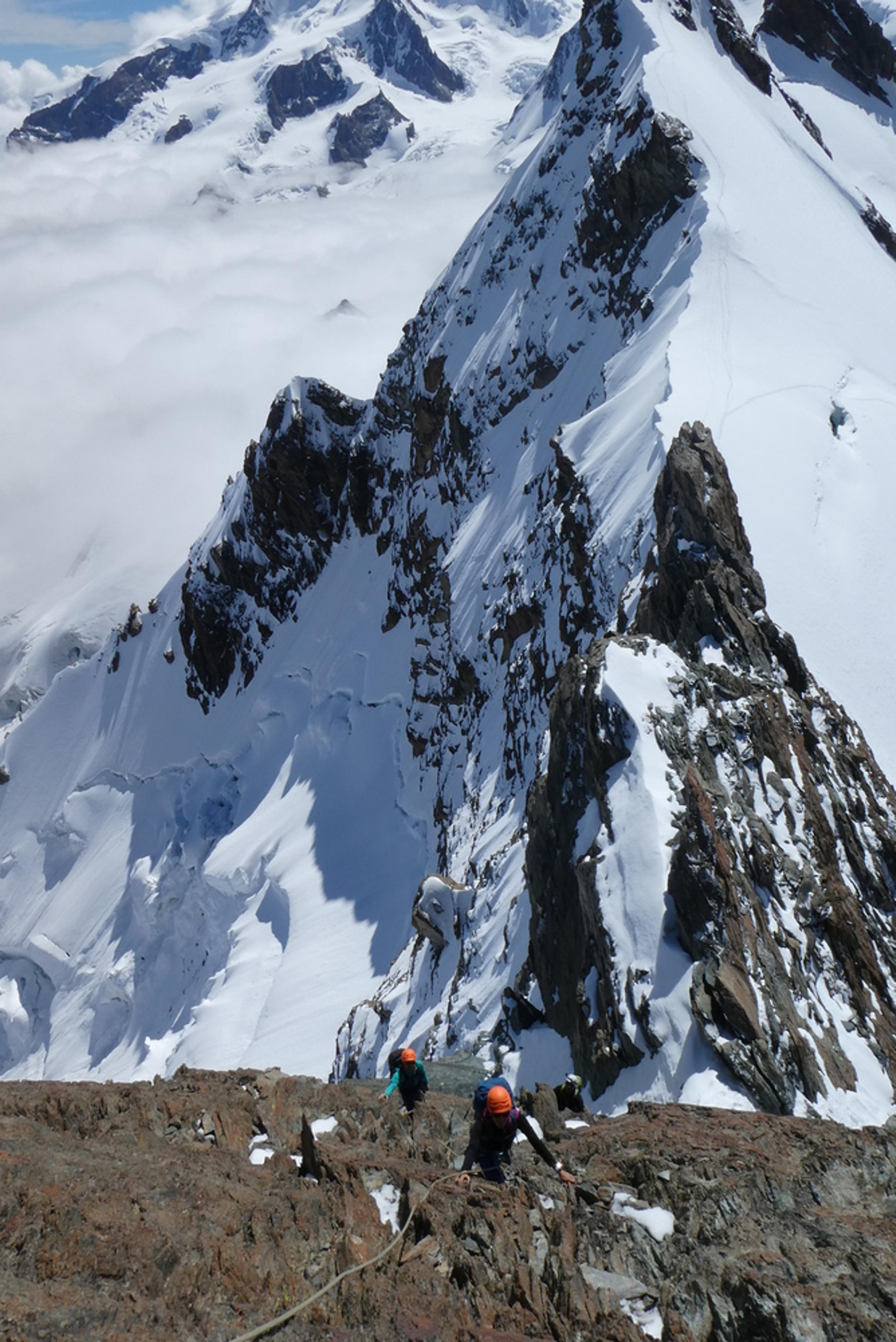 Traversée du Breithorn - Dans la partie rocheuse