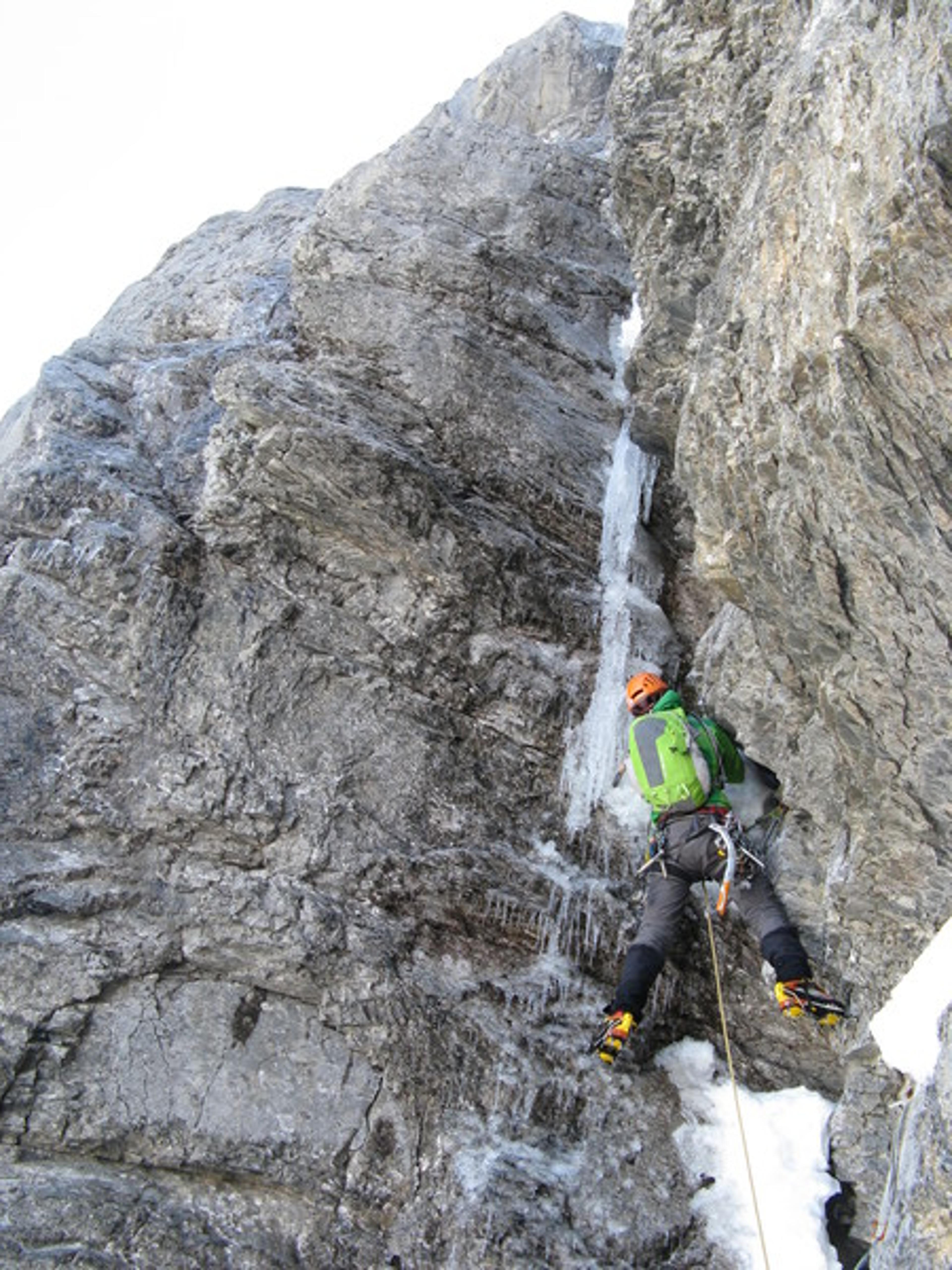 Eiger - Voie Heckmair - Longueur clé de la rampe