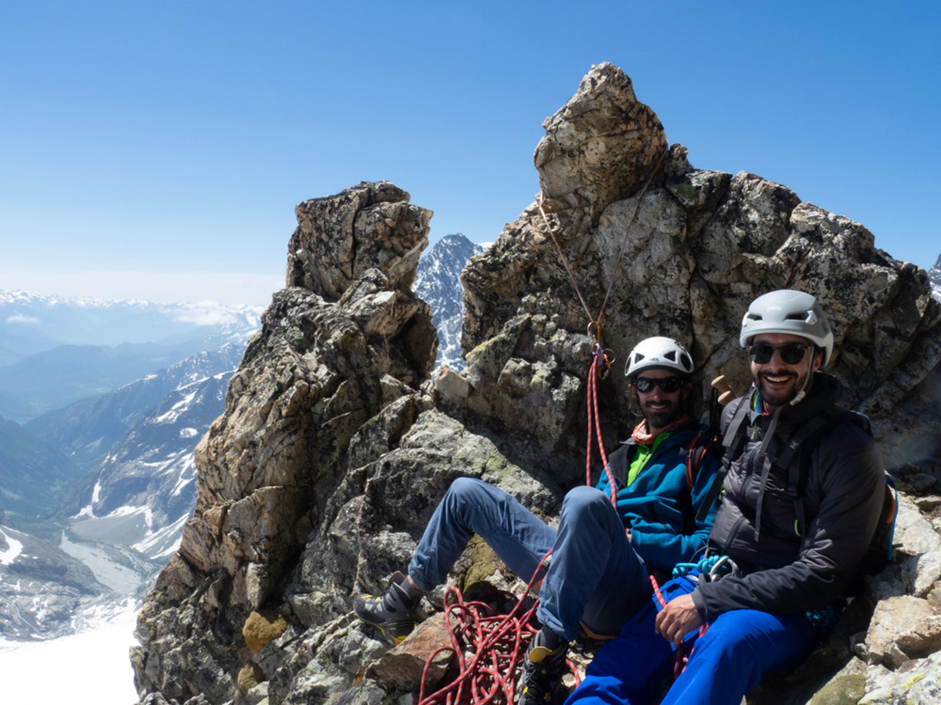 Arête sud Glacier Blanc - Petite pause