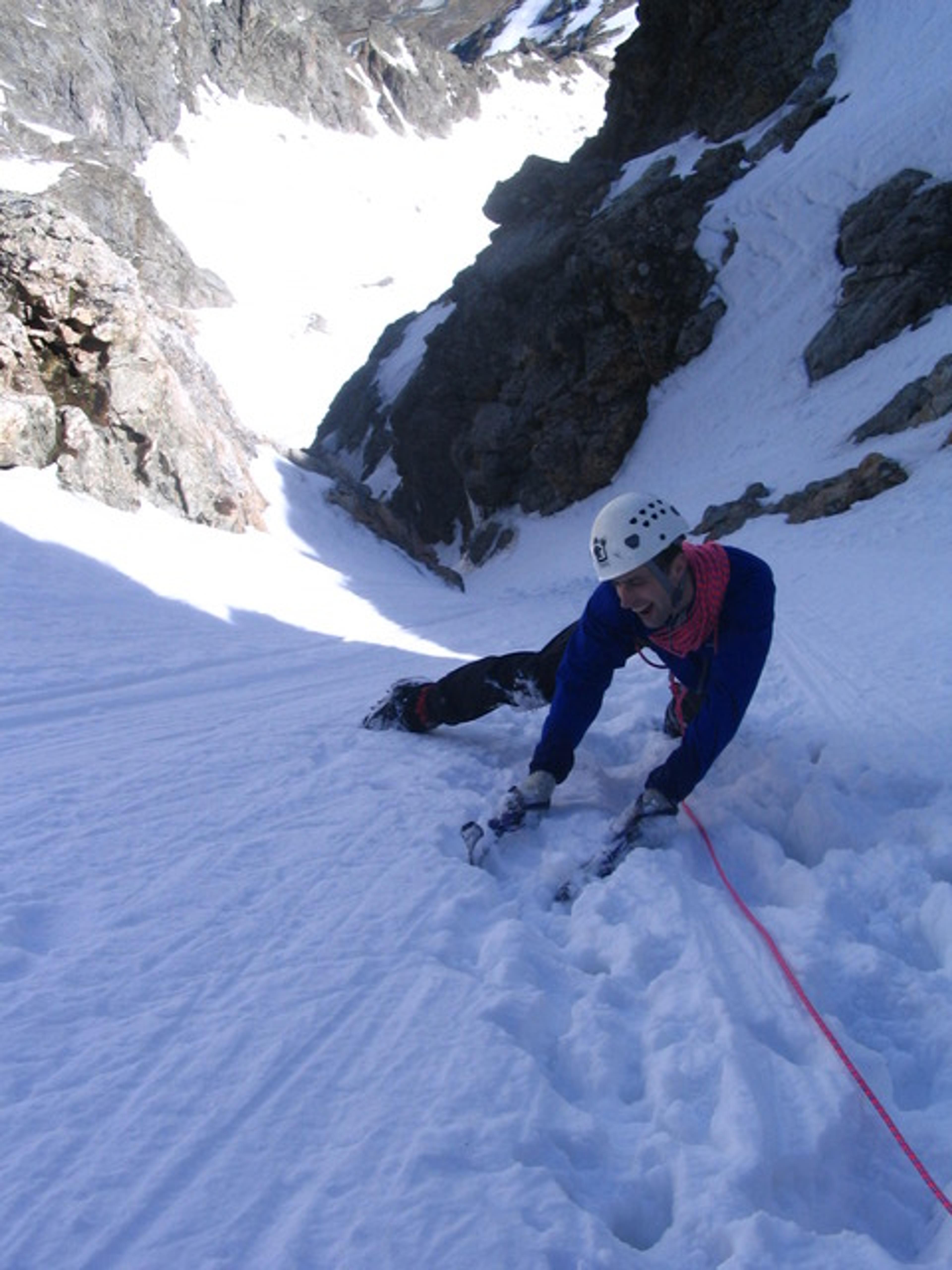 Steve à la sortie de la goulotte cret